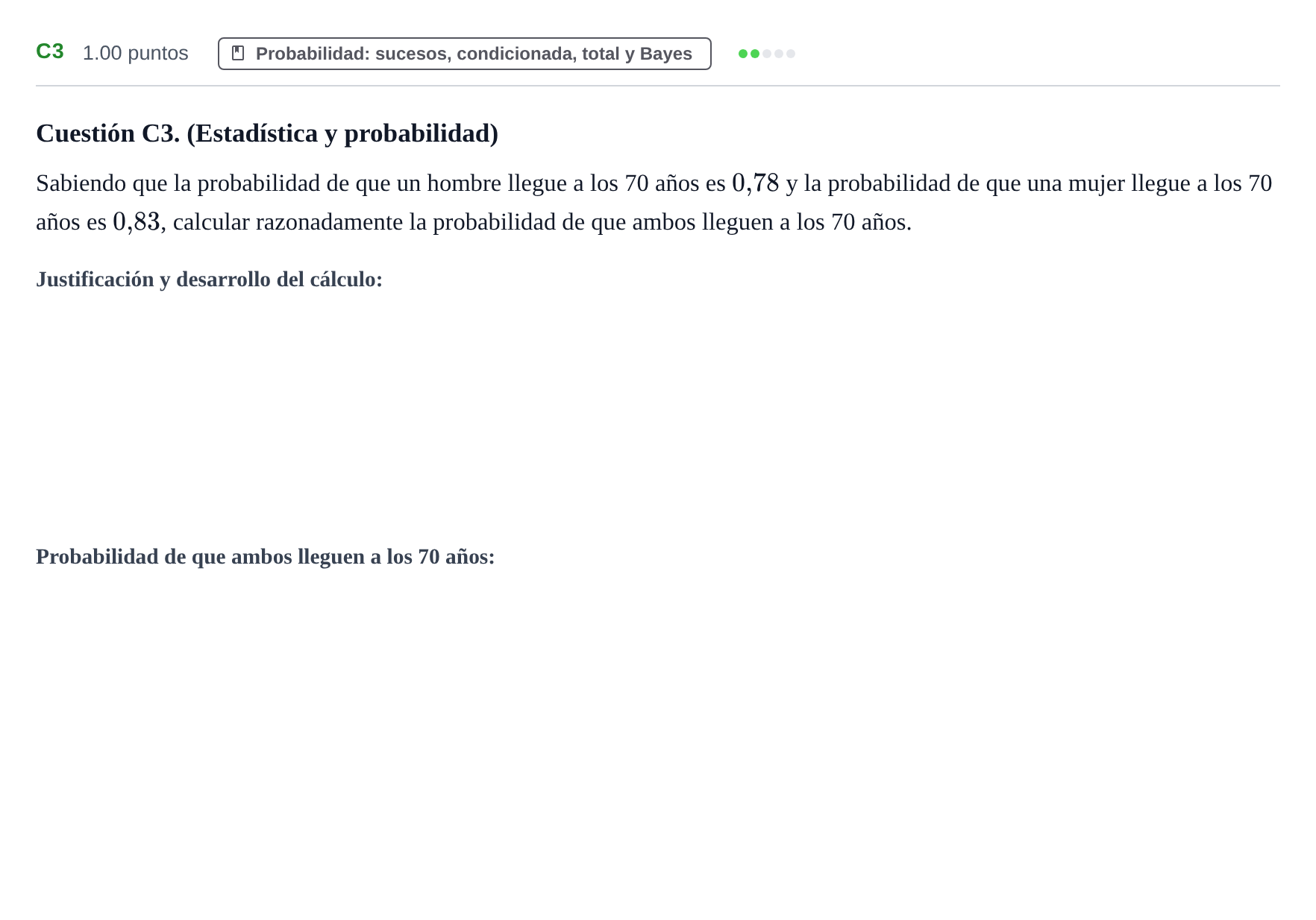 Enunciado: Ejercicio C3 · Matemáticas aplicadas a las Ciencias Sociales II PAU Castilla y León Ordinaria 2021