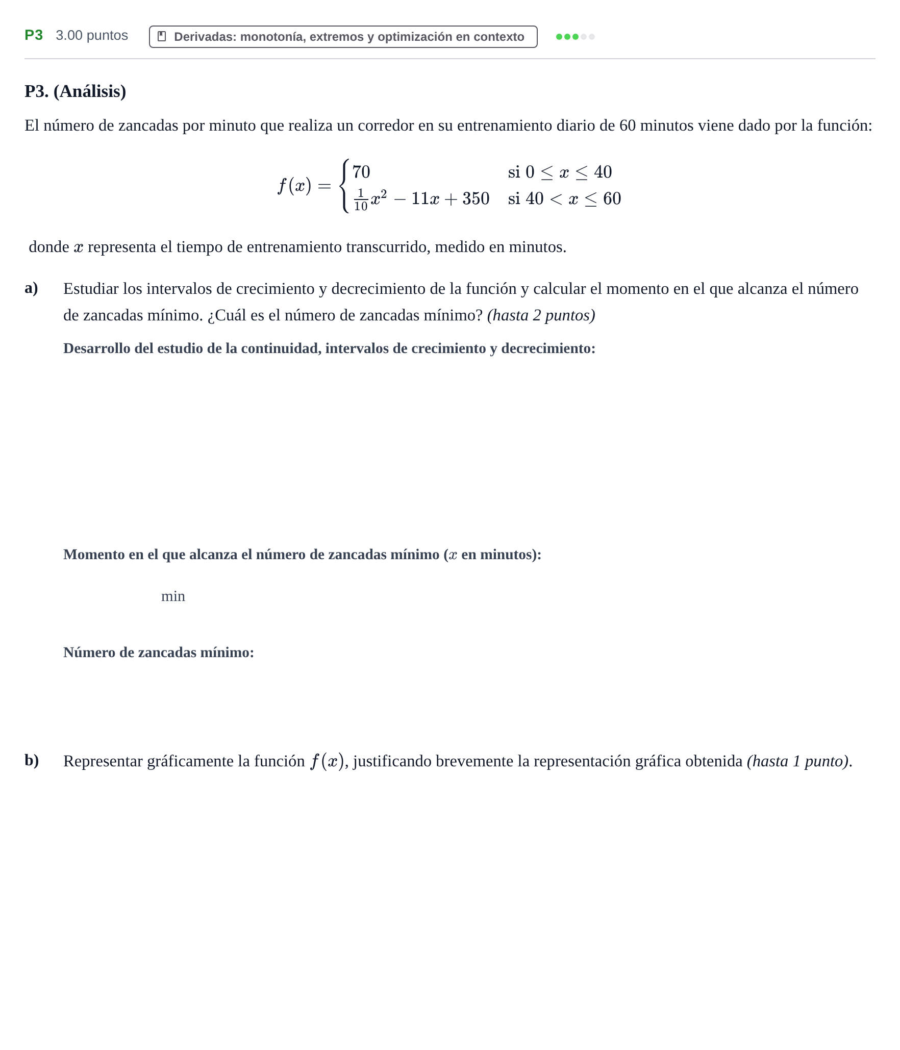 Enunciado: Ejercicio P3 · Matemáticas aplicadas a las Ciencias Sociales II PAU Castilla y León Ordinaria 2021