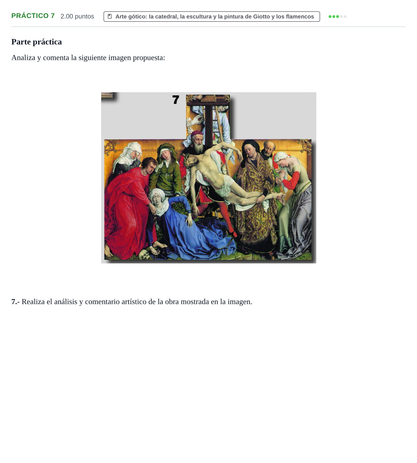 Enunciado: Ejercicio Práctico 7 · Historia del Arte PAU Castilla y León Extraordinaria 2021
