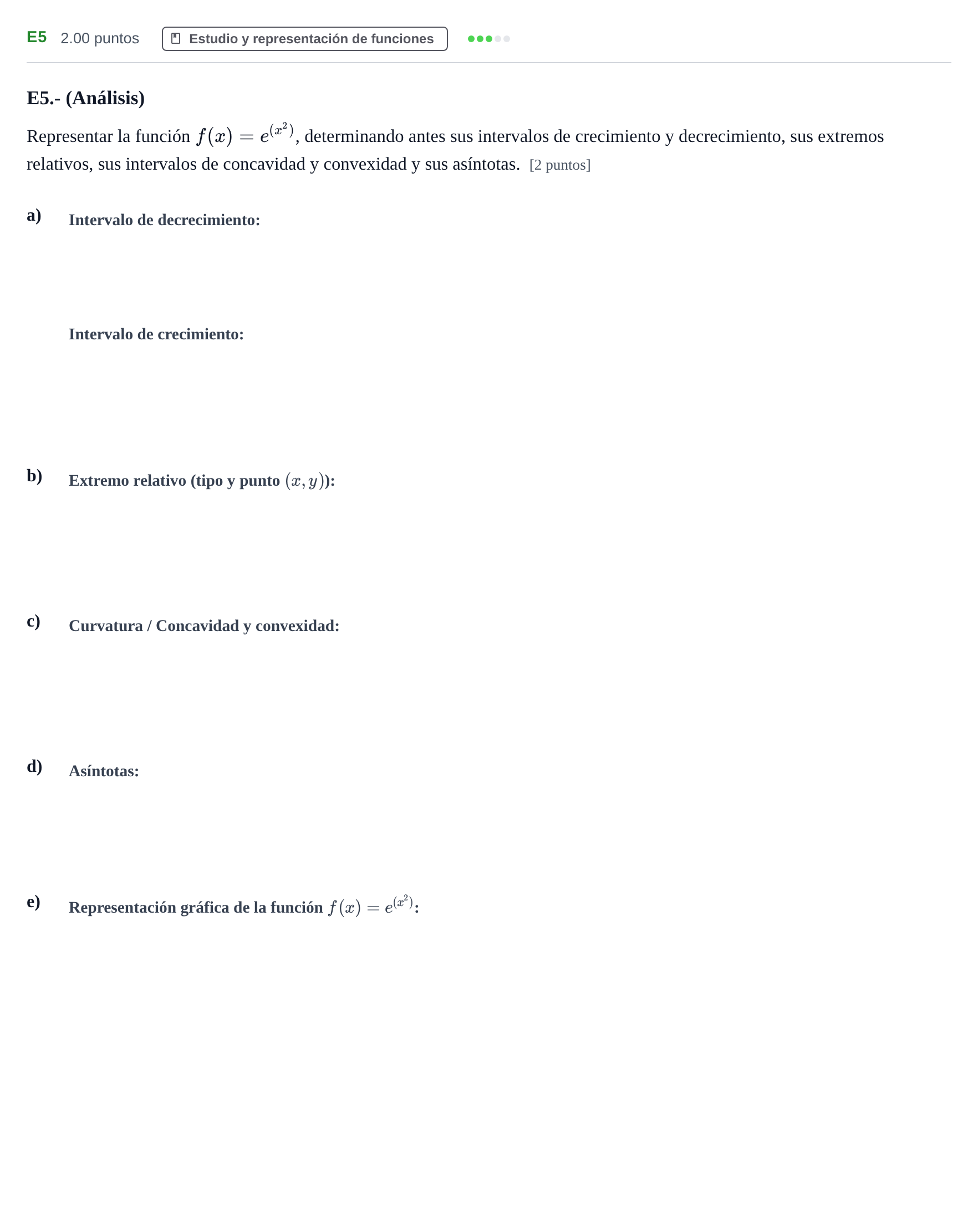 Enunciado: Ejercicio E5 · Matemáticas II PAU Castilla y León Ordinaria 2021