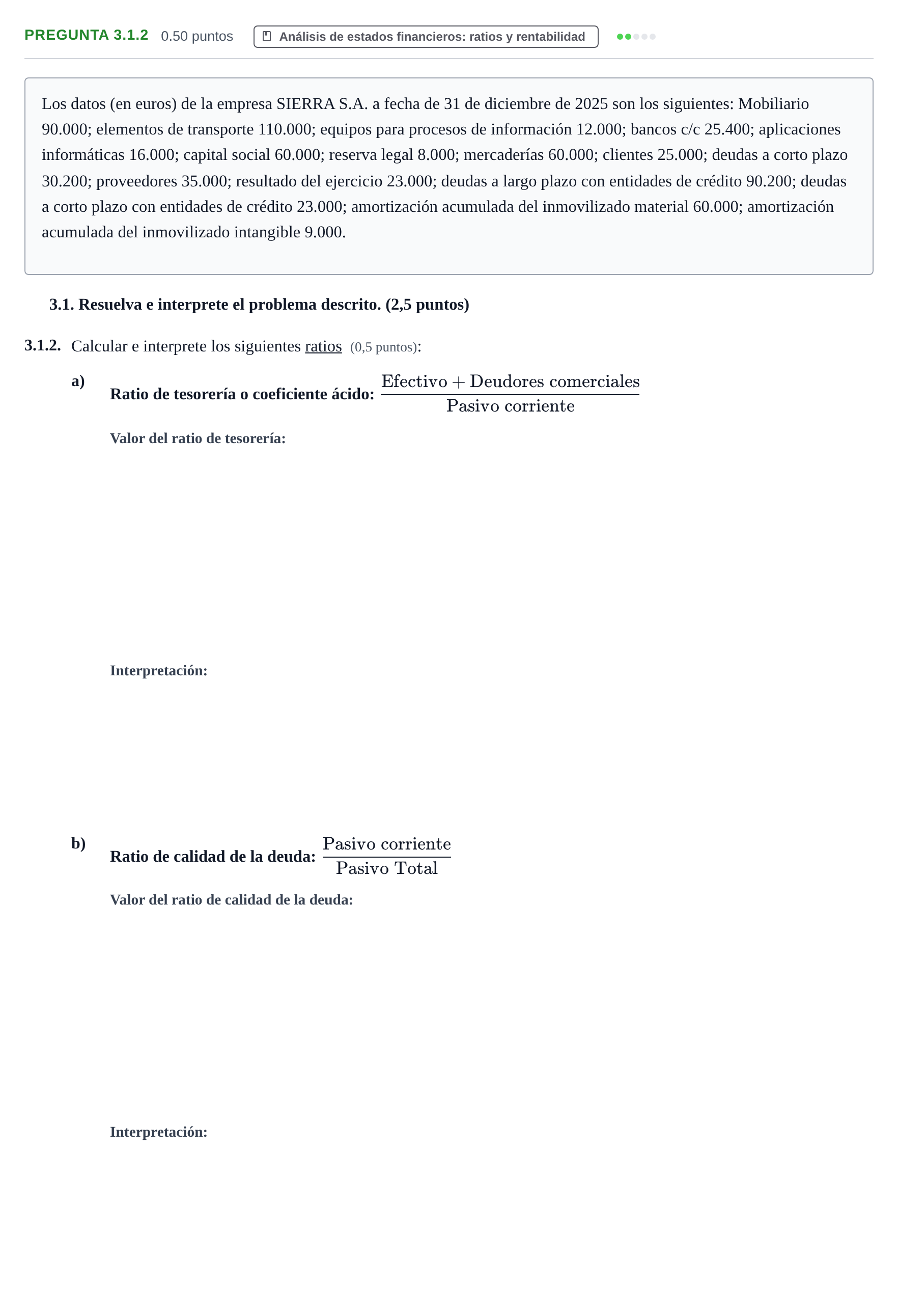 Enunciado: Pregunta 3.1.2 · Empresa y Diseño de Modelos de Negocio PAU Castilla-La Mancha Ordinaria 2026