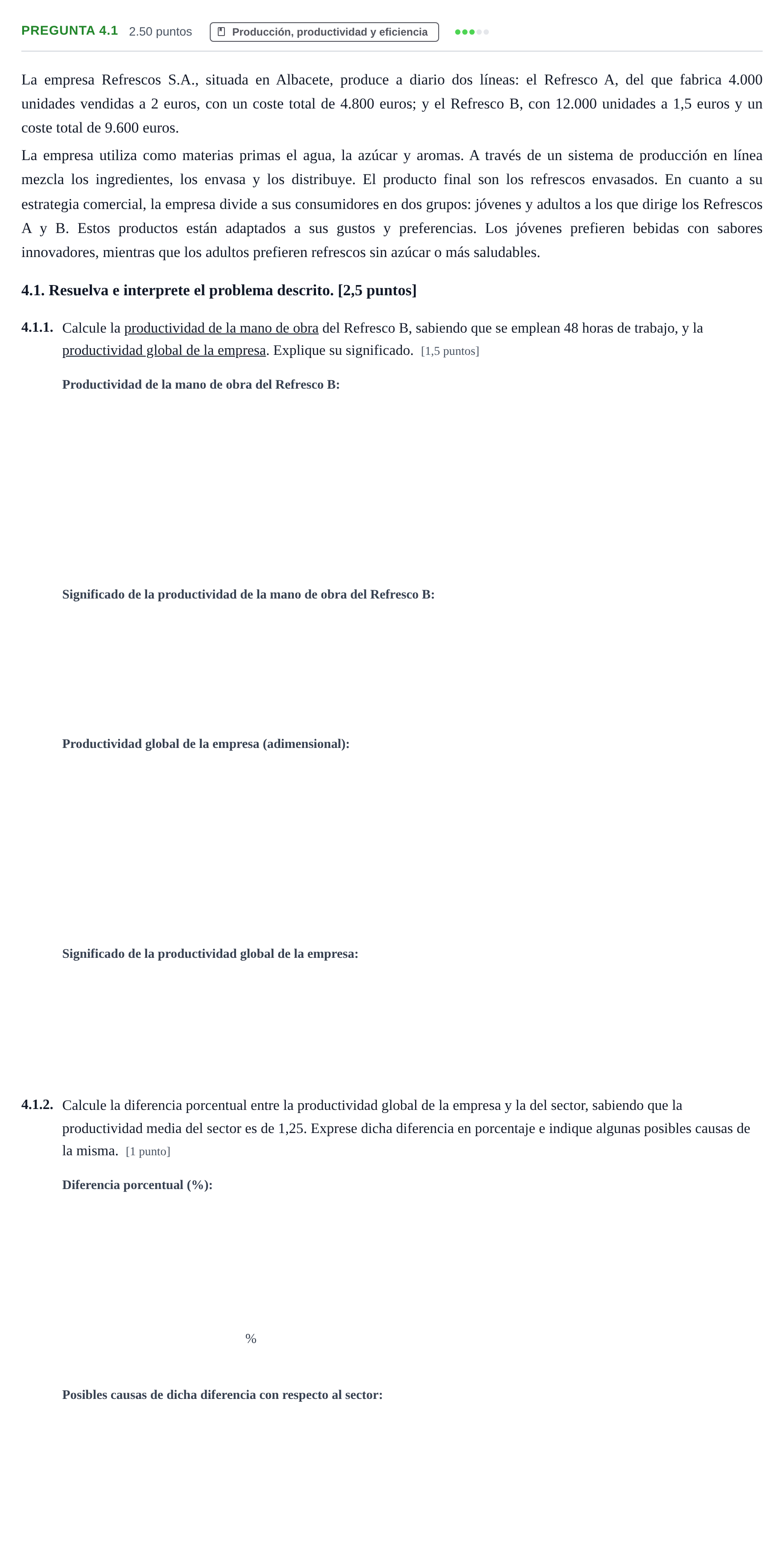 Enunciado: Pregunta 4.1 · Empresa y Diseño de Modelos de Negocio PAU Castilla-La Mancha Ordinaria 2026