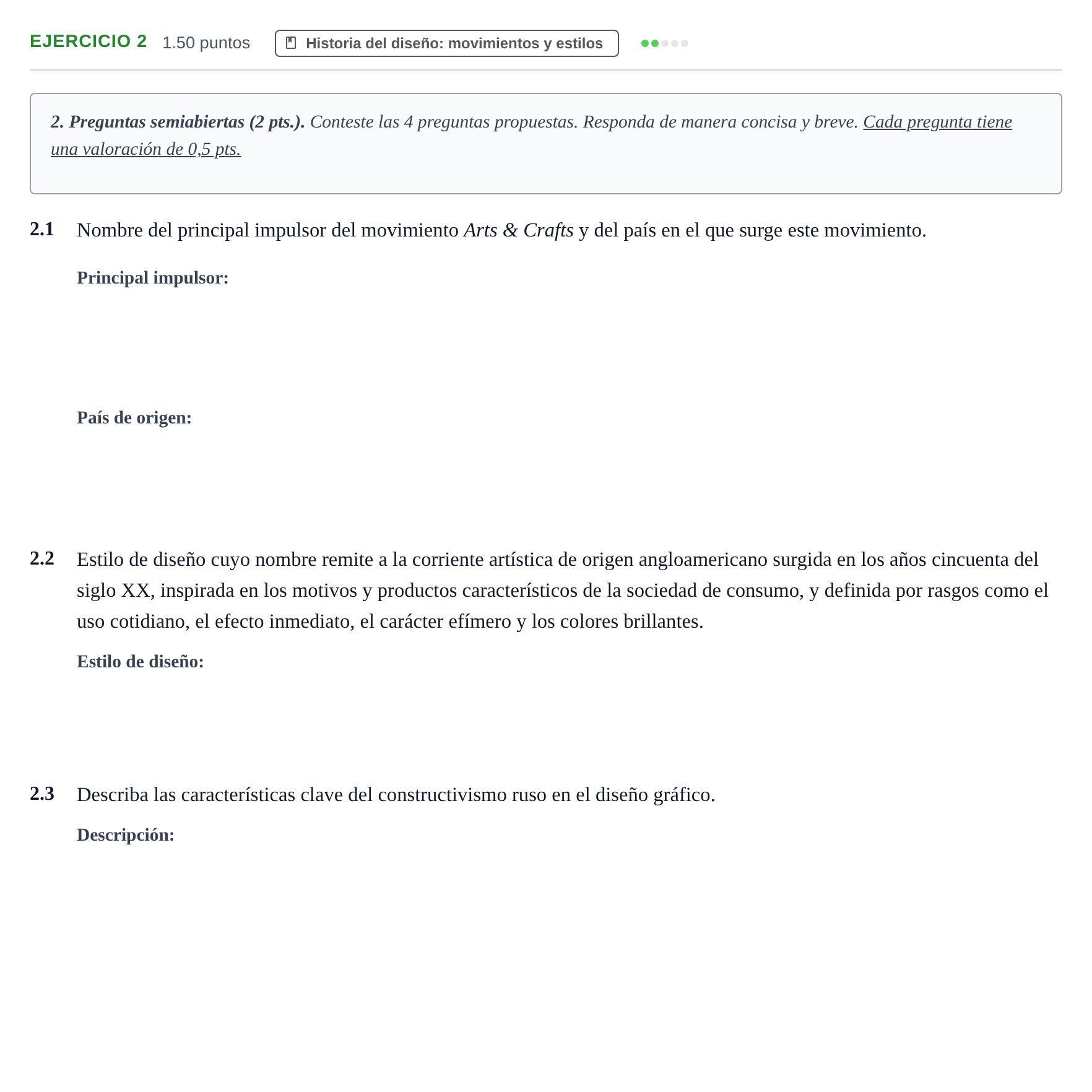 Enunciado: Ejercicio 2 - Historia del diseño · Diseño PAU Castilla-La Mancha Extraordinaria 2026
