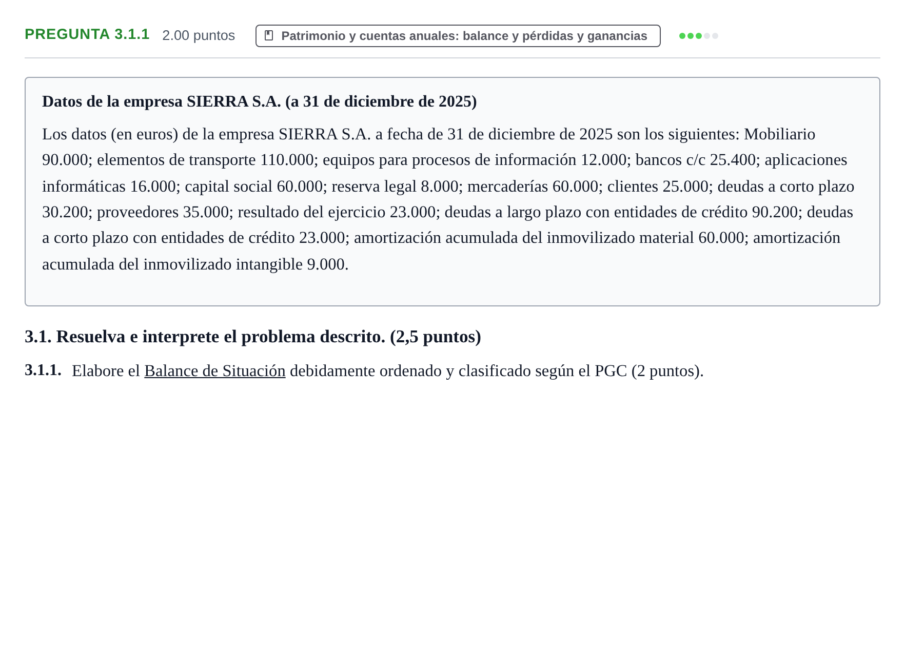 Enunciado: Pregunta 3.1.1 · Empresa y Diseño de Modelos de Negocio PAU Castilla-La Mancha Ordinaria 2026