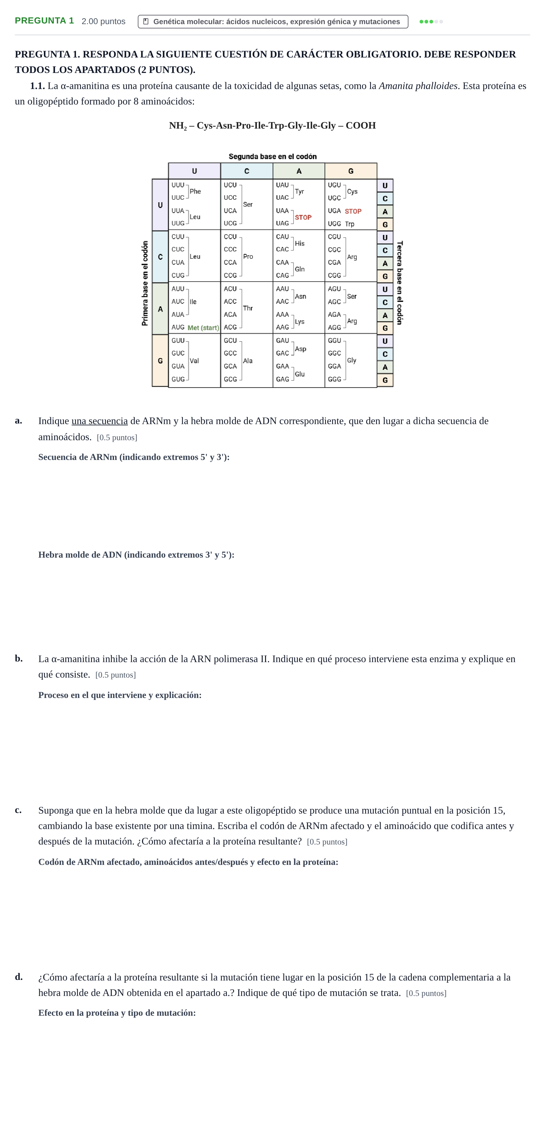 Enunciado: Pregunta 1 · Biología PAU Castilla-La Mancha Extraordinaria 2026