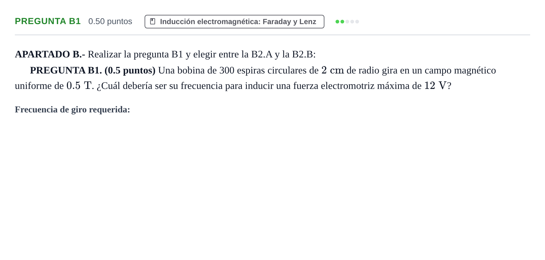 Enunciado: Pregunta B1 · Física PAU Castilla-La Mancha Extraordinaria 2026