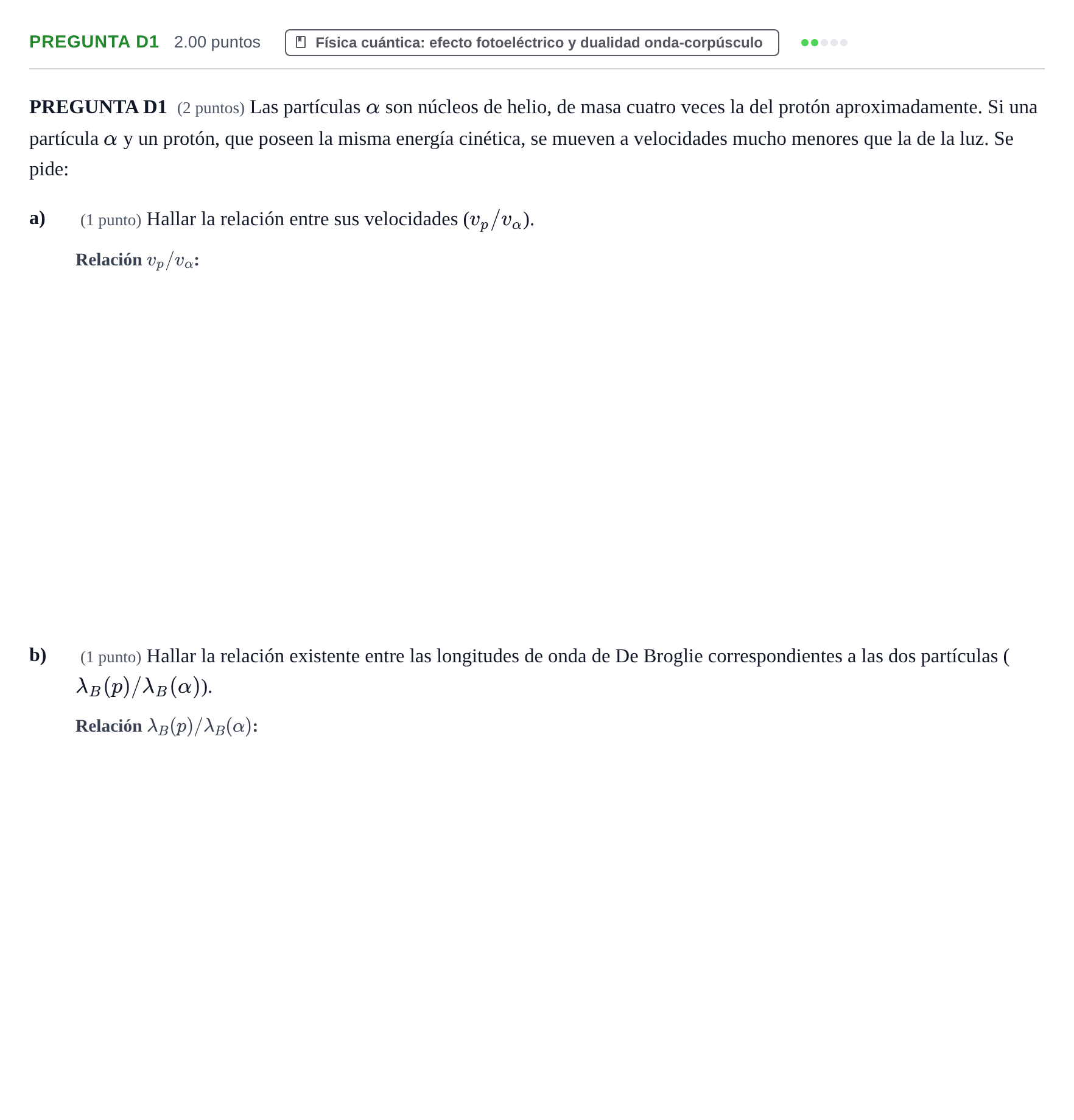 Enunciado: Pregunta D1 · Física PAU Castilla-La Mancha Ordinaria 2026