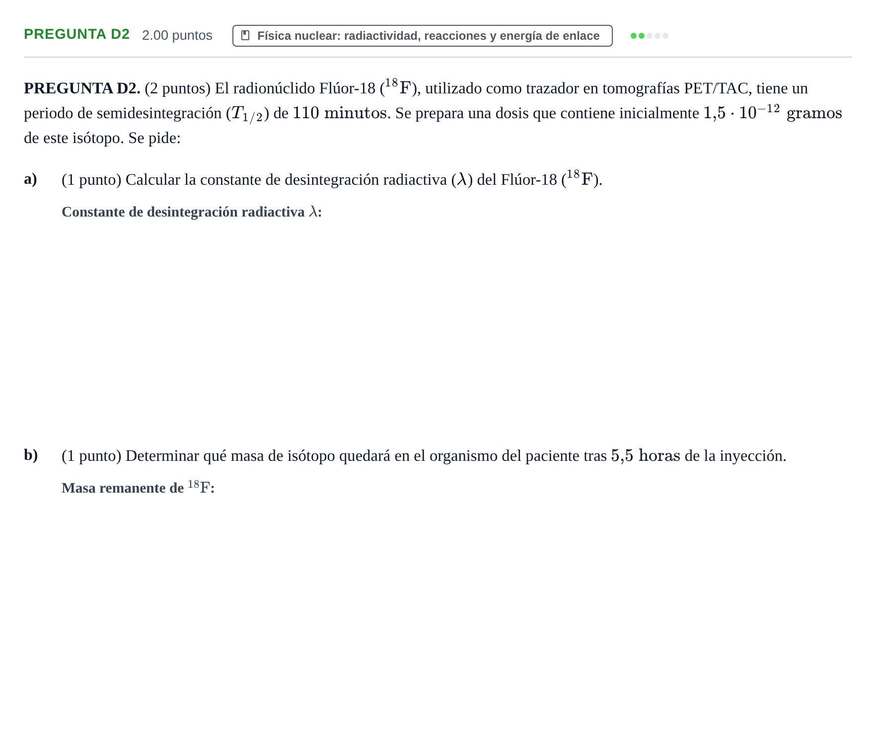 Enunciado: Pregunta D2 · Física PAU Castilla-La Mancha Ordinaria 2026