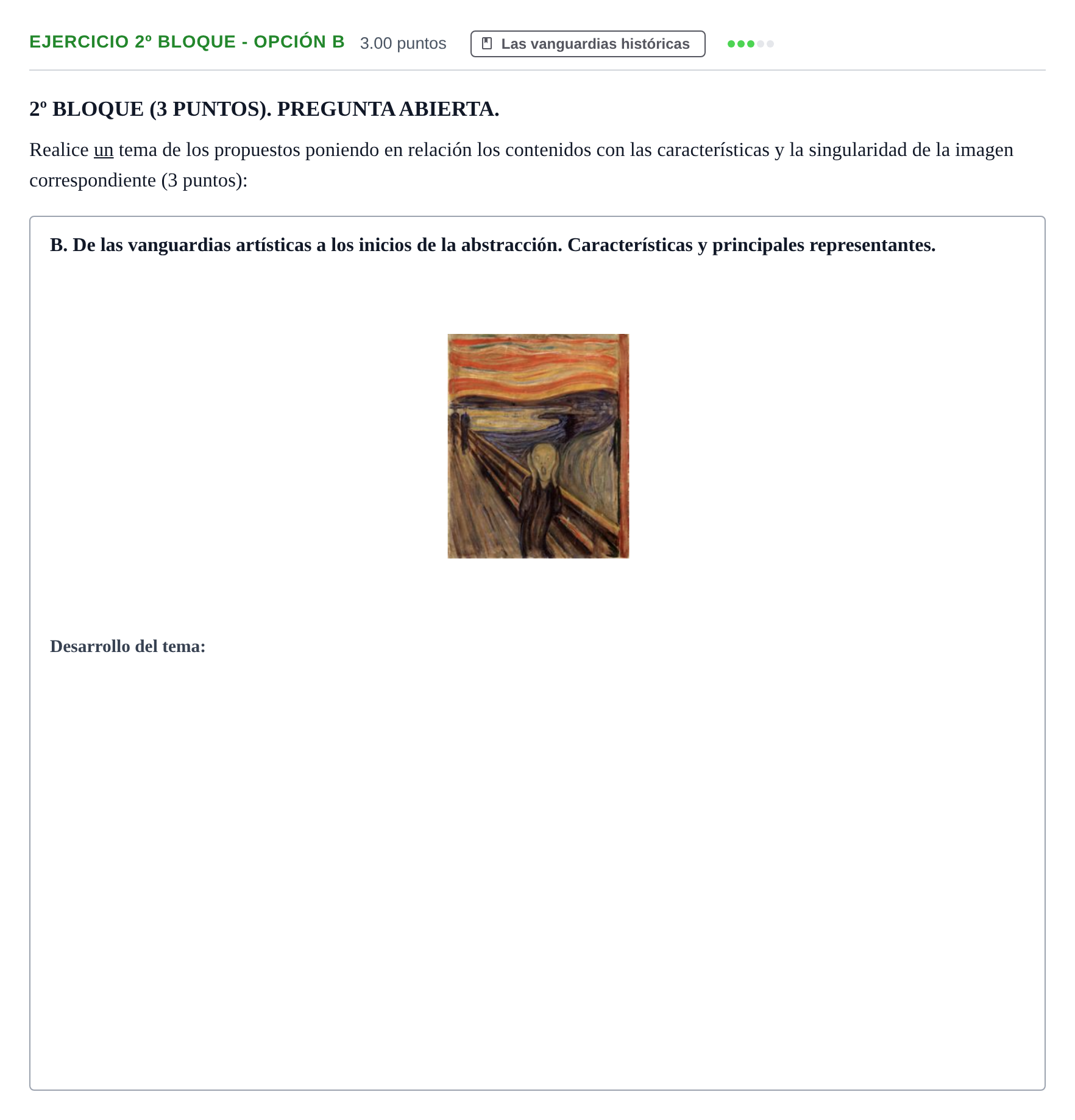 Enunciado: Ejercicio 2º Bloque - Opción B · Fundamentos Artísticos PAU Castilla-La Mancha Extraordinaria 2026