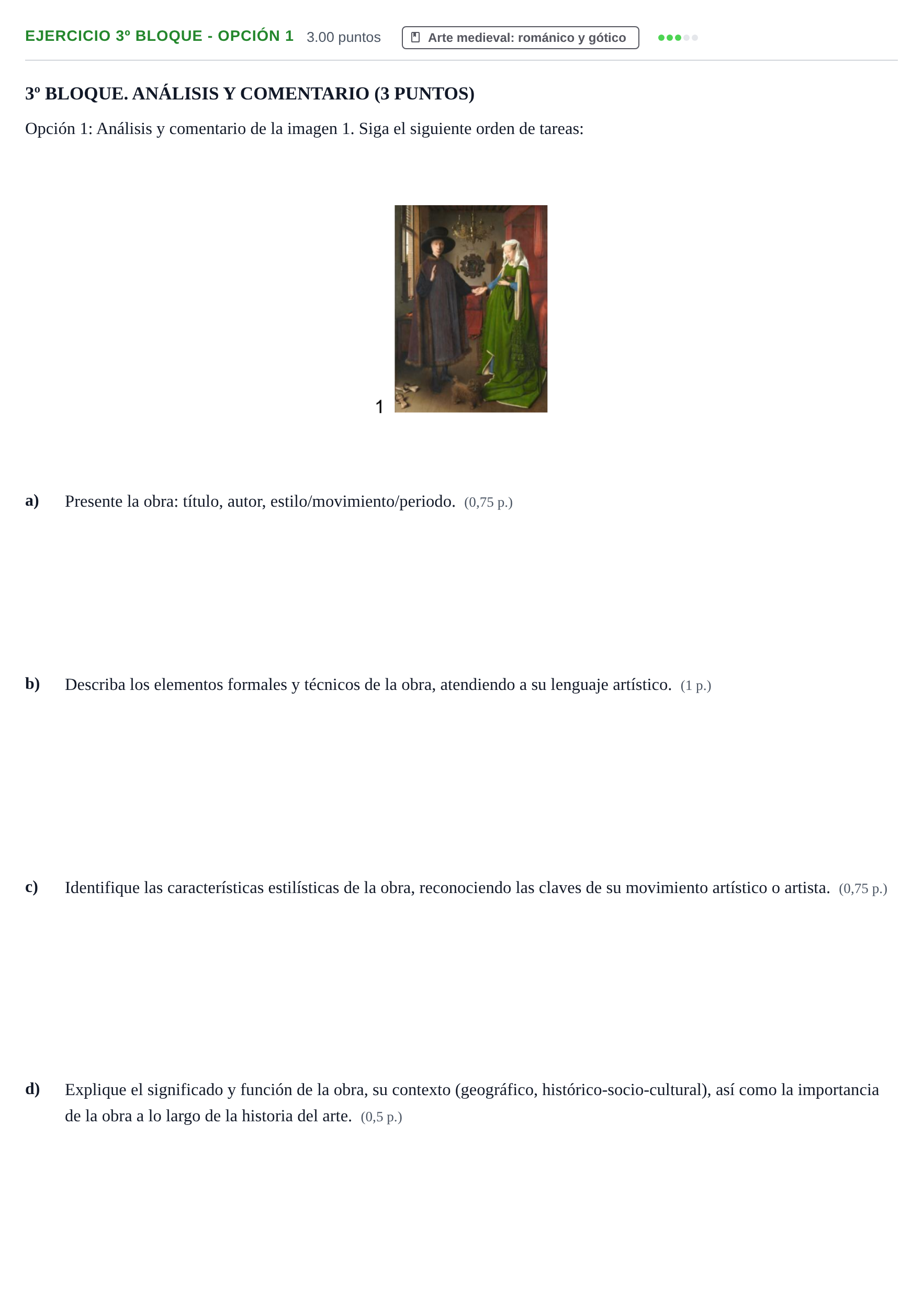 Enunciado: Ejercicio 3º Bloque - Opción 1 · Fundamentos Artísticos PAU Castilla-La Mancha Extraordinaria 2026