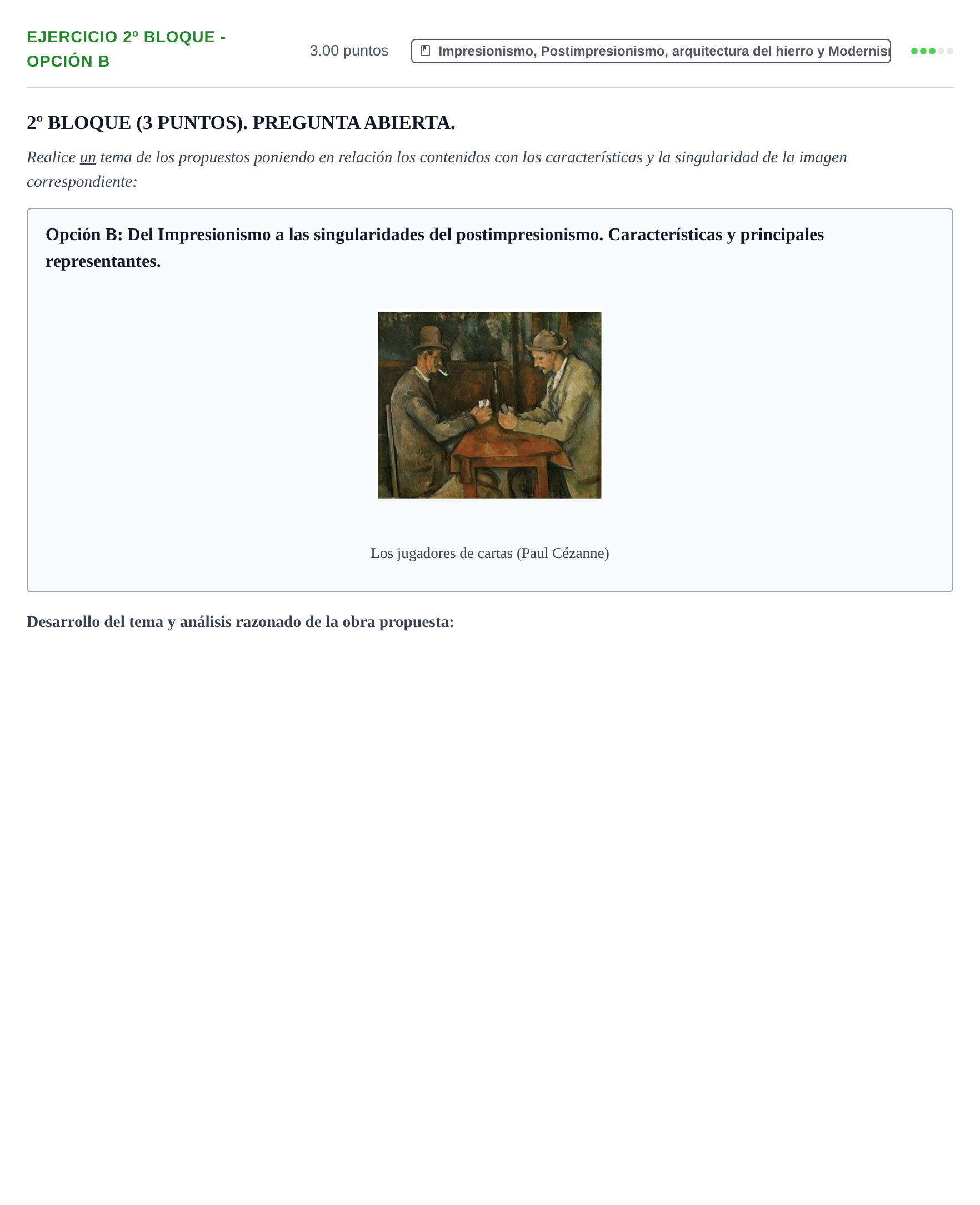 Enunciado: Ejercicio 2º Bloque - Opción B · Fundamentos Artísticos PAU Castilla-La Mancha Ordinaria 2026