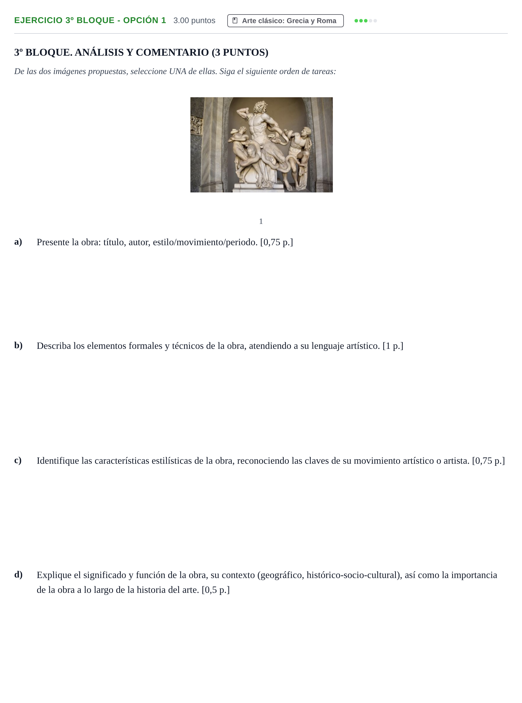 Enunciado: Ejercicio 3º Bloque - Opción 1 · Fundamentos Artísticos PAU Castilla-La Mancha Ordinaria 2026