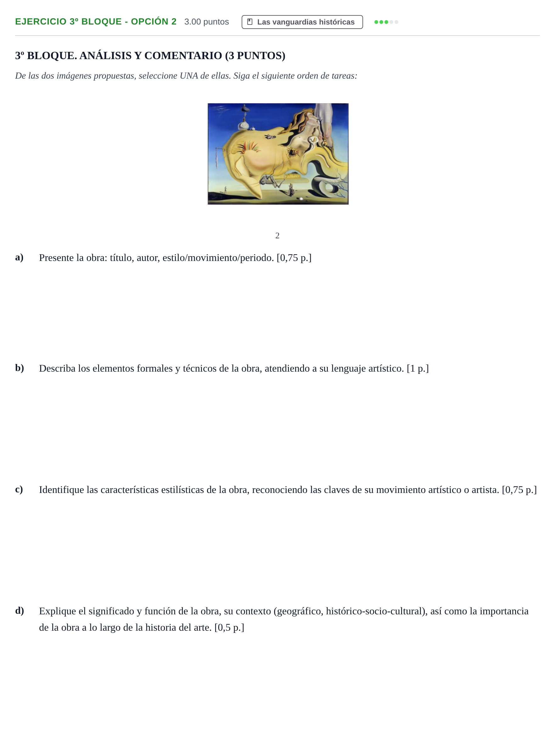 Enunciado: Ejercicio 3º Bloque - Opción 2 · Fundamentos Artísticos PAU Castilla-La Mancha Ordinaria 2026
