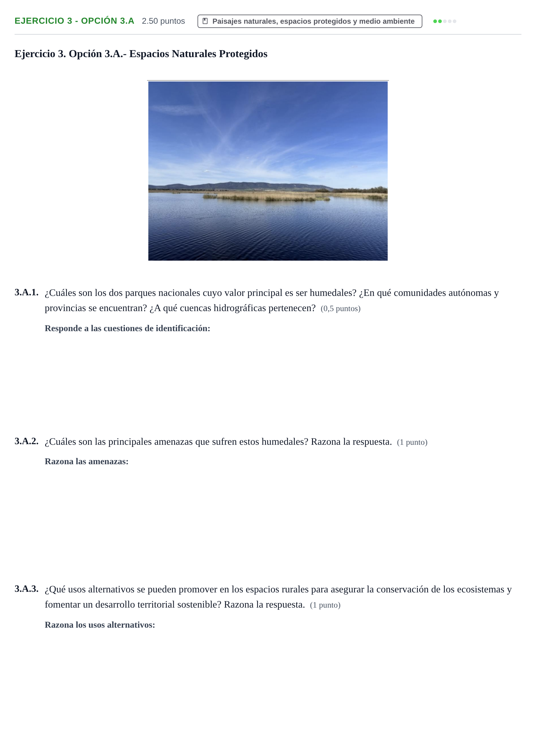 Enunciado: Ejercicio 3 - Opción 3.A · Geografía PAU Castilla-La Mancha Extraordinaria 2026