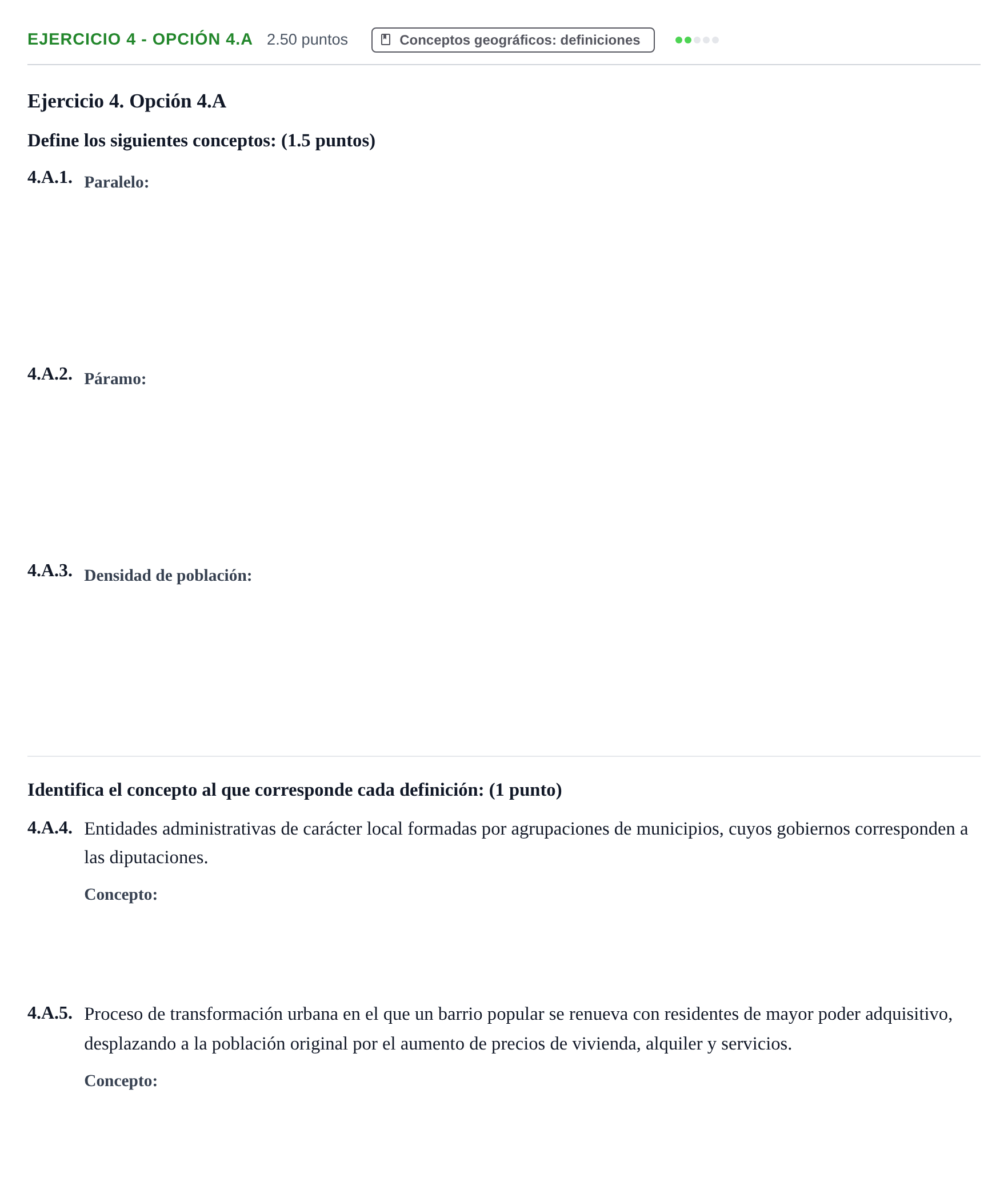 Enunciado: Ejercicio 4 - Opción 4.A · Geografía PAU Castilla-La Mancha Extraordinaria 2026