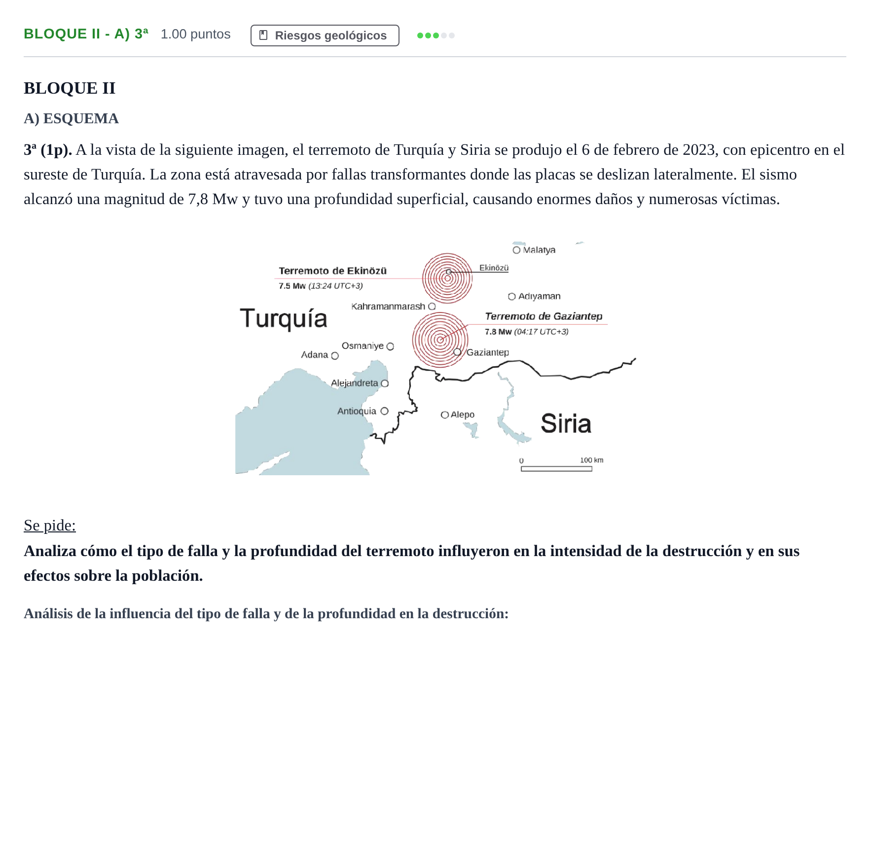 Enunciado: Bloque II - A) 3ª · Geología y Ciencias Ambientales PAU Castilla-La Mancha Ordinaria 2026
