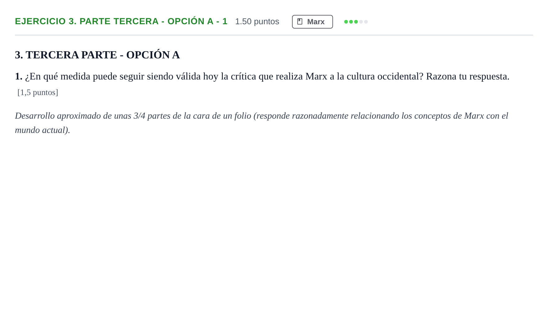 Enunciado: Ejercicio 3. Parte tercera - Opción A - 1 · Historia de la Filosofía PAU Castilla-La Mancha Ordinaria 2026