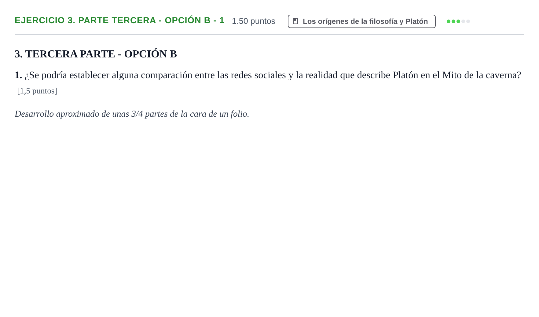 Enunciado: Ejercicio 3. Parte tercera - Opción B - 1 · Historia de la Filosofía PAU Castilla-La Mancha Ordinaria 2026