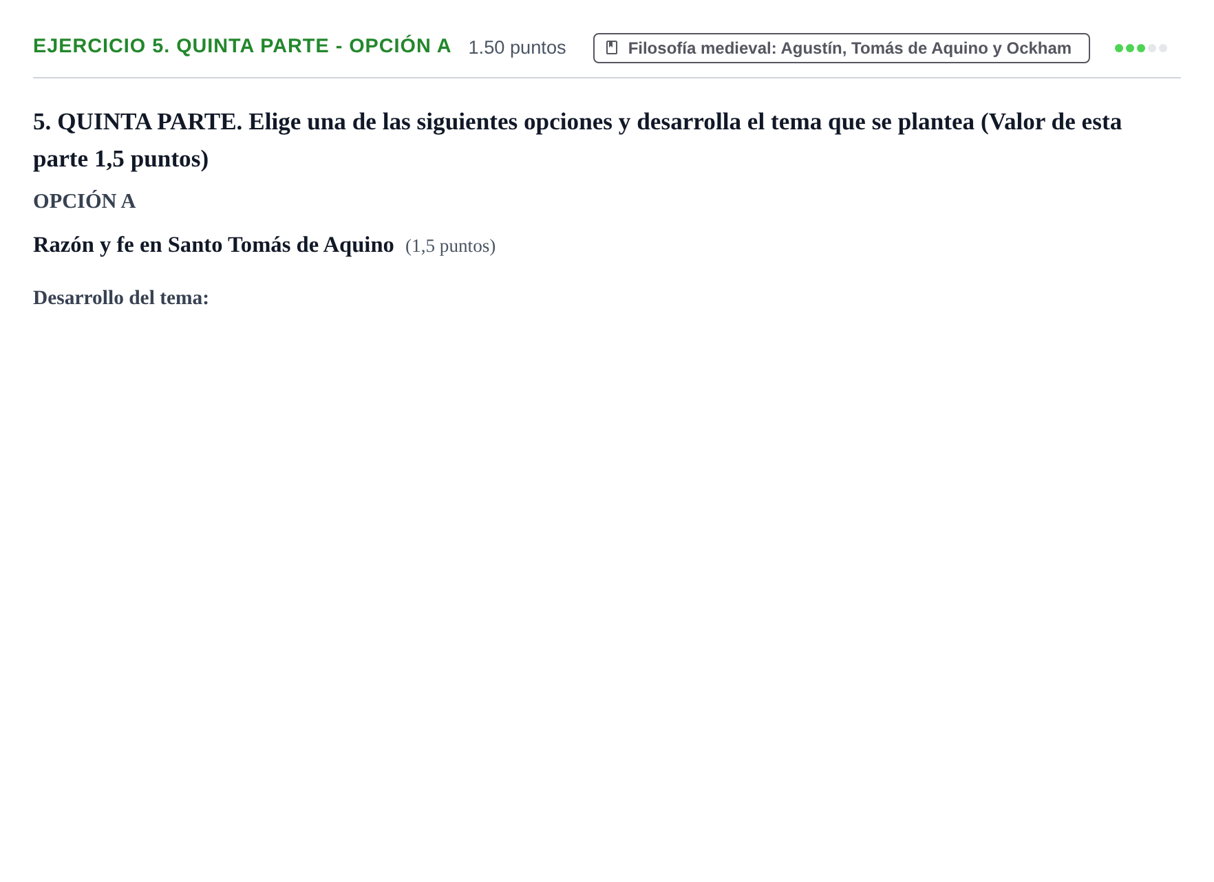 Enunciado: Ejercicio 5. Quinta parte - Opción A · Historia de la Filosofía PAU Castilla-La Mancha Ordinaria 2026
