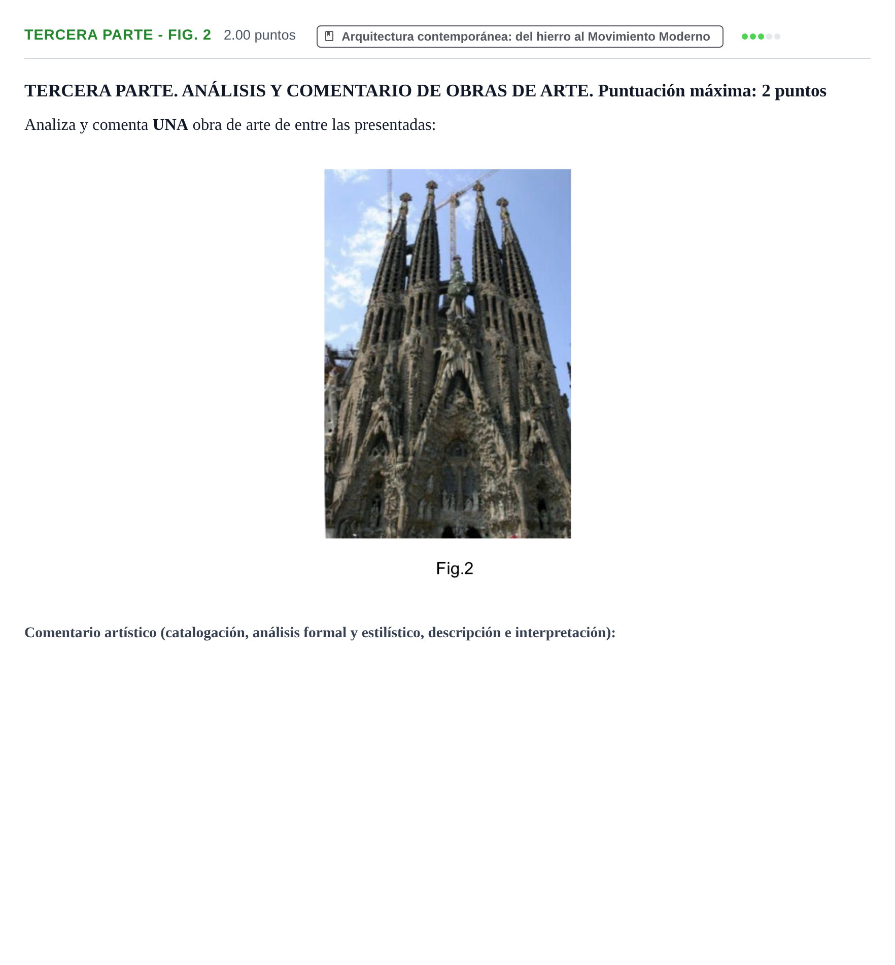 Enunciado: Ejercicio Tercera Parte - Fig. 2 · Historia del Arte PAU Castilla-La Mancha Extraordinaria 2026