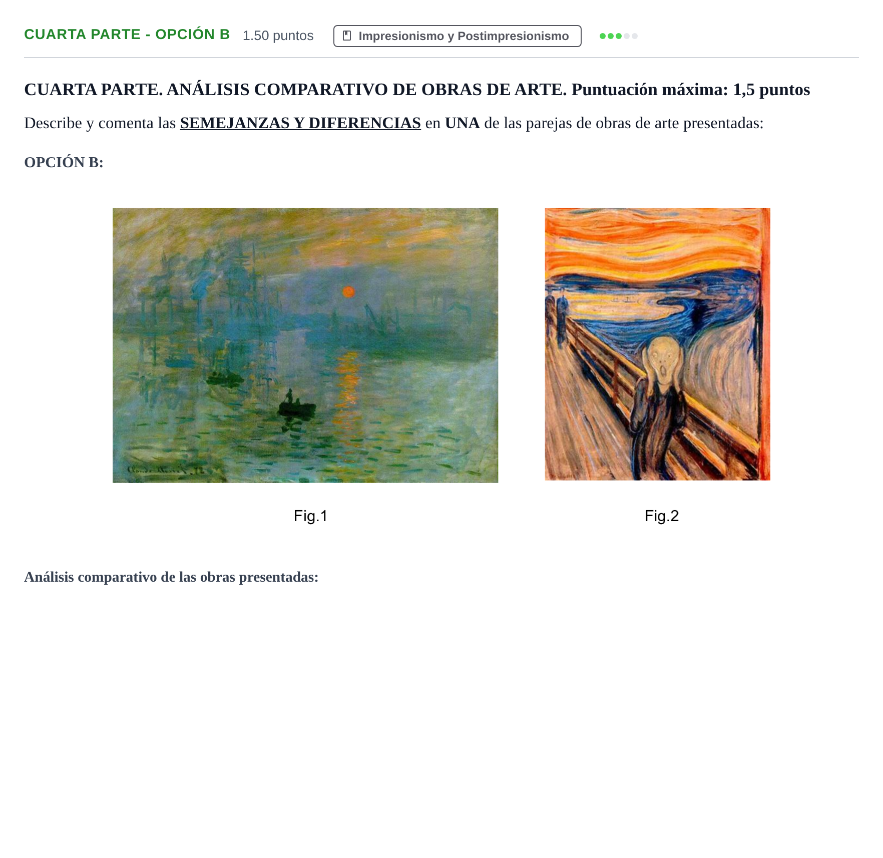 Enunciado: Ejercicio Cuarta Parte - Opción B · Historia del Arte PAU Castilla-La Mancha Ordinaria 2026