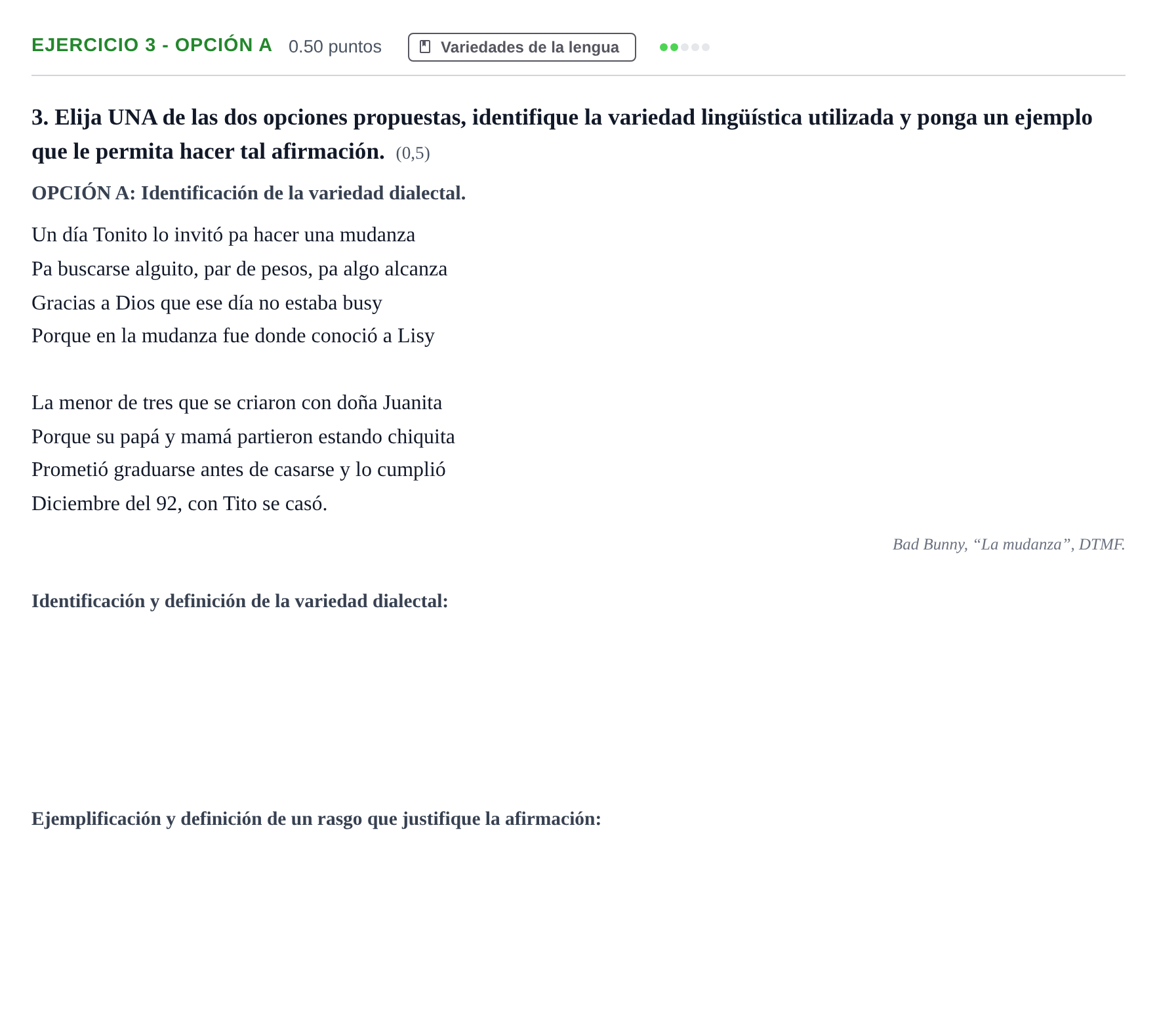 Enunciado: Ejercicio 3 - Opción A · Lengua Castellana y Literatura II PAU Castilla-La Mancha Ordinaria 2026