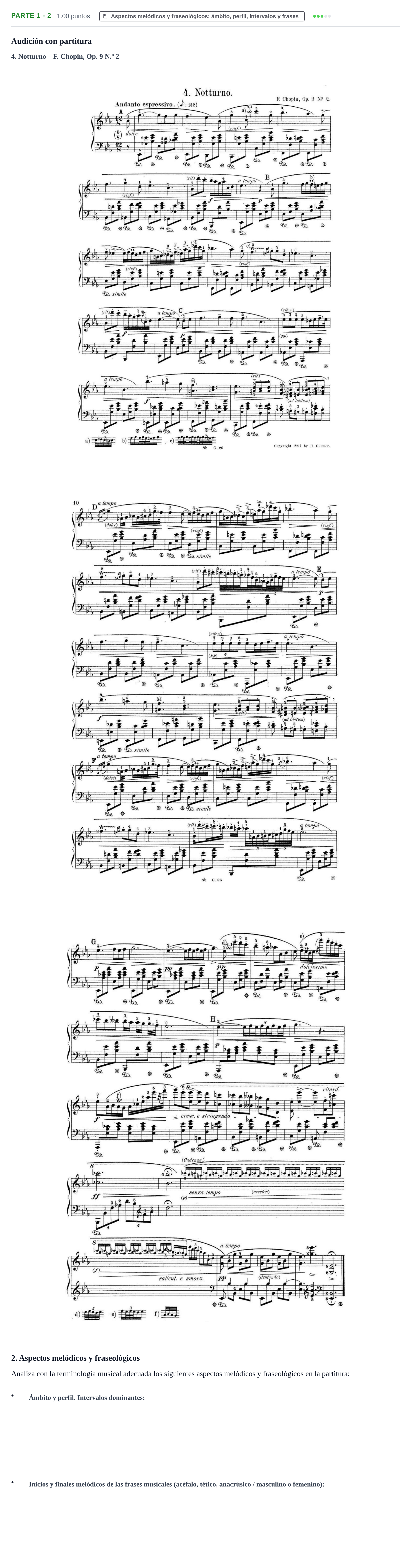 Enunciado: Ejercicio Parte 1 - 2 · Análisis Musical II PAU Castilla-La Mancha Ordinaria 2026