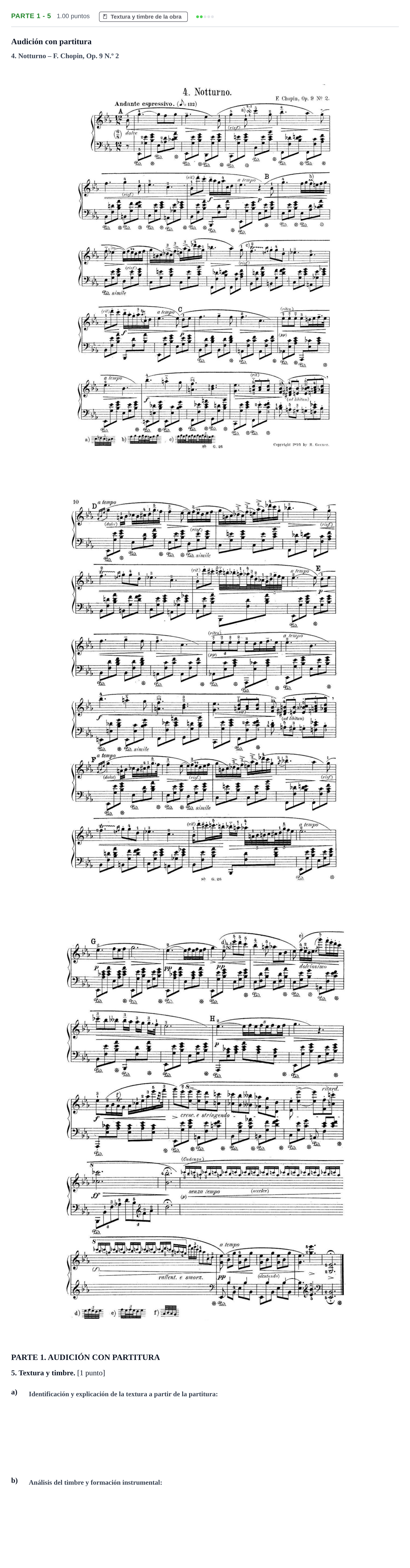 Enunciado: Ejercicio Parte 1 - 5 · Análisis Musical II PAU Castilla-La Mancha Ordinaria 2026