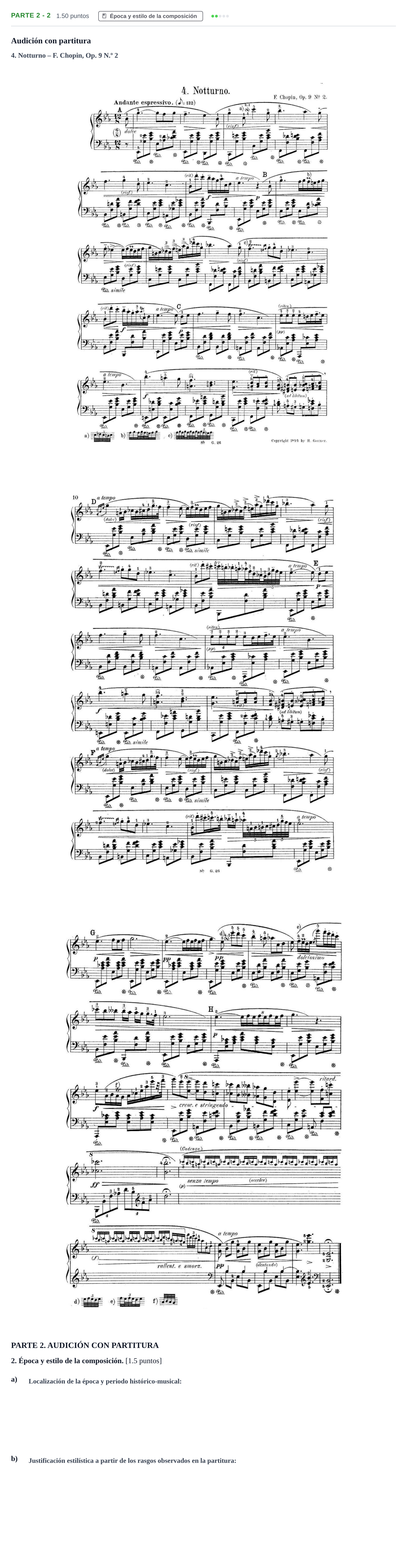 Enunciado: Ejercicio Parte 2 - 2 · Análisis Musical II PAU Castilla-La Mancha Ordinaria 2026