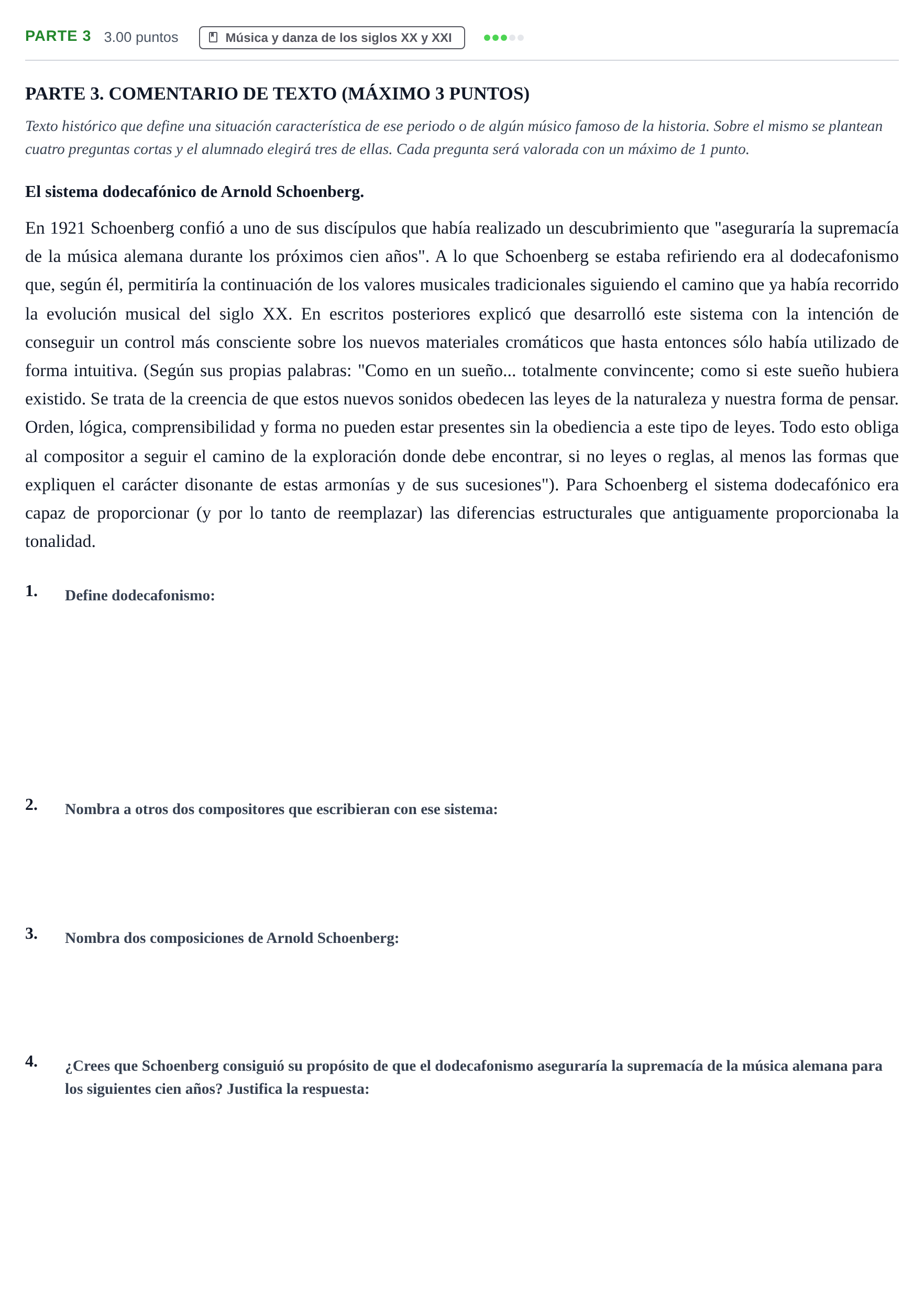 Enunciado: Ejercicio Parte 3 · Historia de la Música y de la Danza PAU Castilla-La Mancha Ordinaria 2026