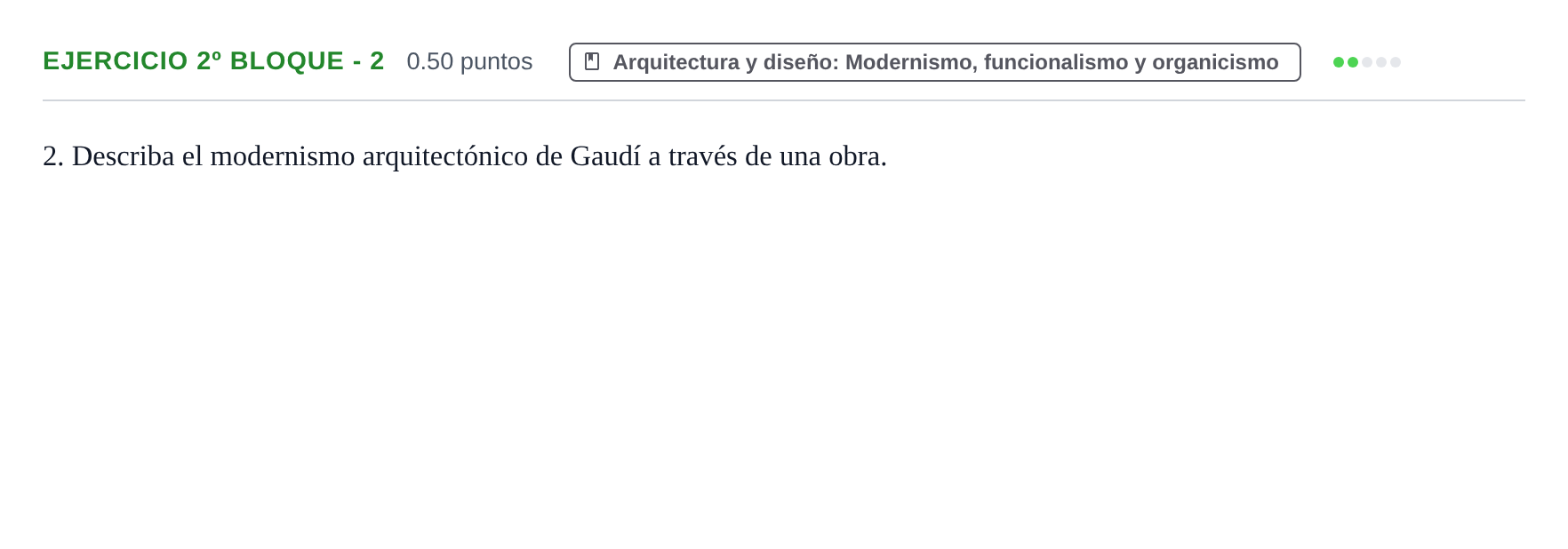 Enunciado: Ejercicio 2º Bloque - 2 · Movimientos Culturales y Artísticos PAU Castilla-La Mancha Extraordinaria 2026