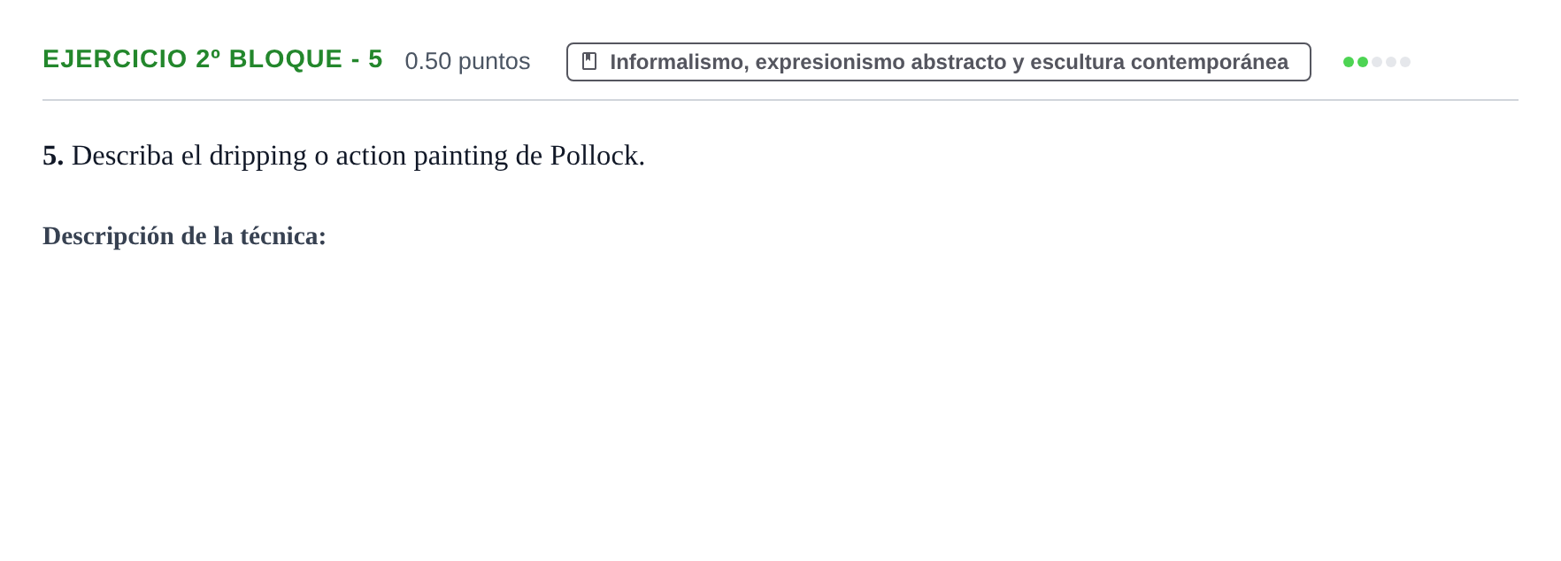 Enunciado: Ejercicio 2º Bloque - 5 · Movimientos Culturales y Artísticos PAU Castilla-La Mancha Extraordinaria 2026