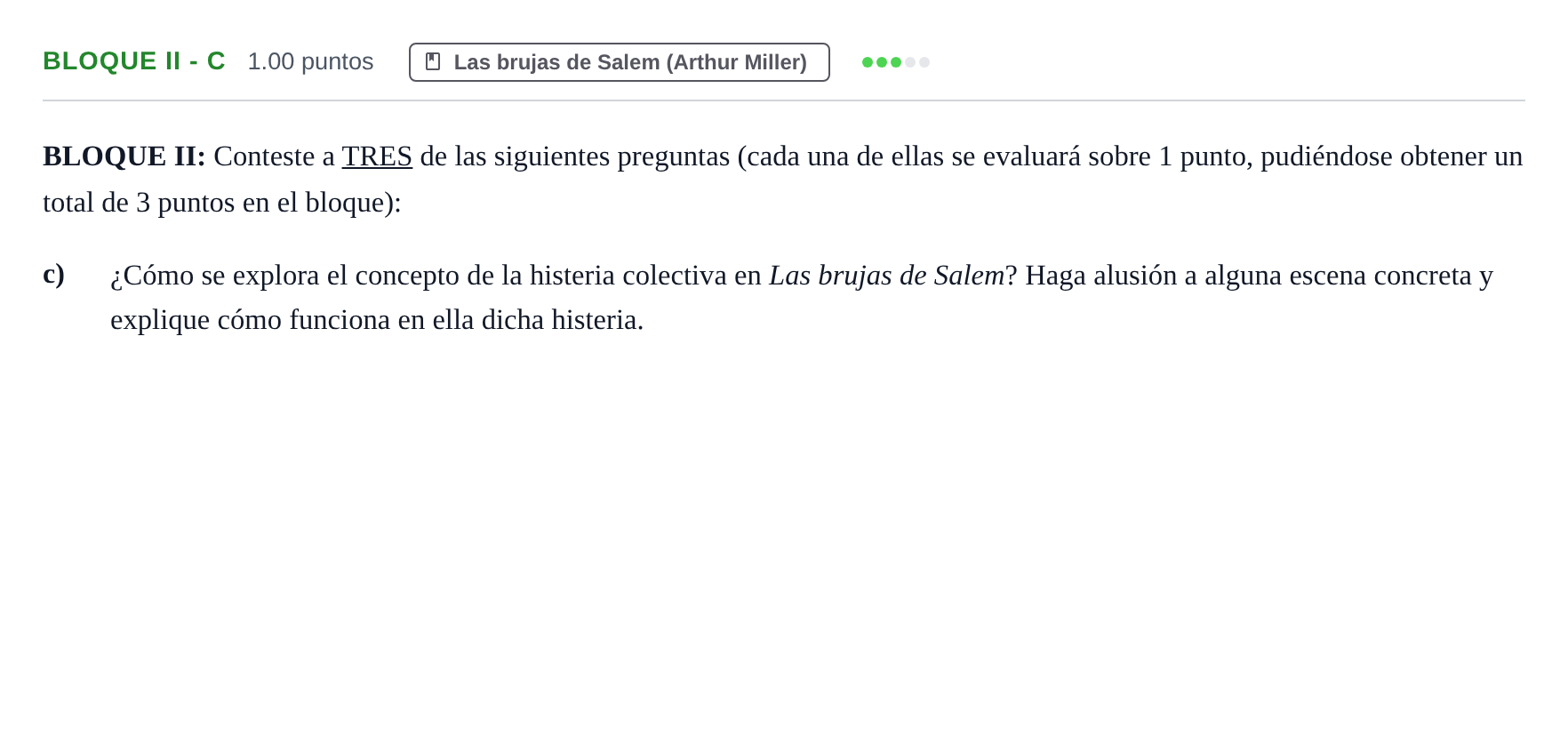 Enunciado: Bloque II - c · Literatura Dramática PAU Castilla-La Mancha Ordinaria 2026