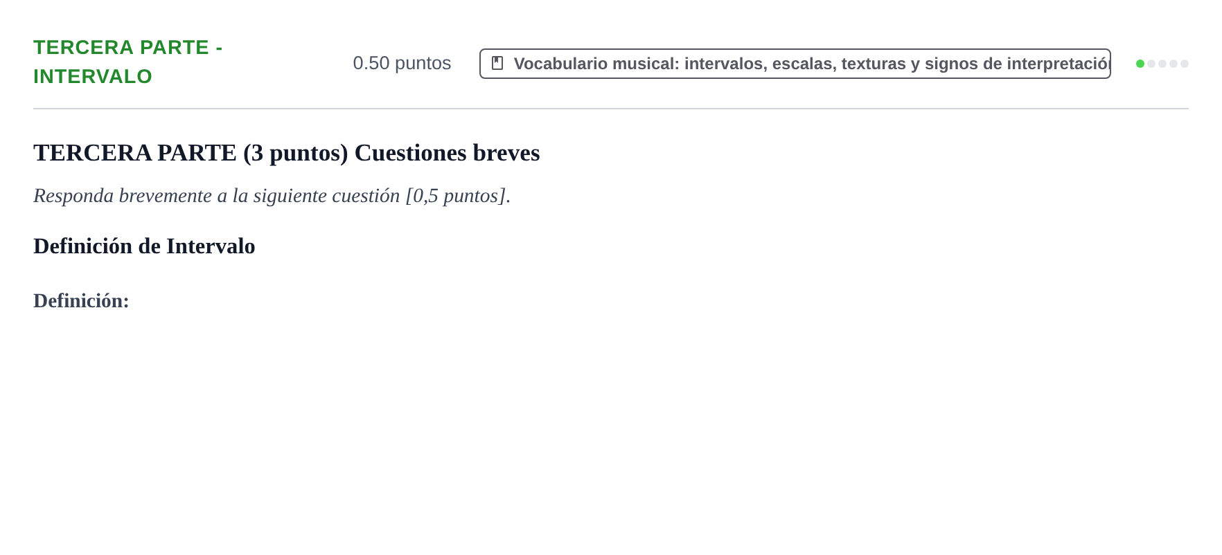 Enunciado: Ejercicio Tercera parte - Intervalo · Coro y Técnica Vocal PAU Castilla-La Mancha Ordinaria 2026
