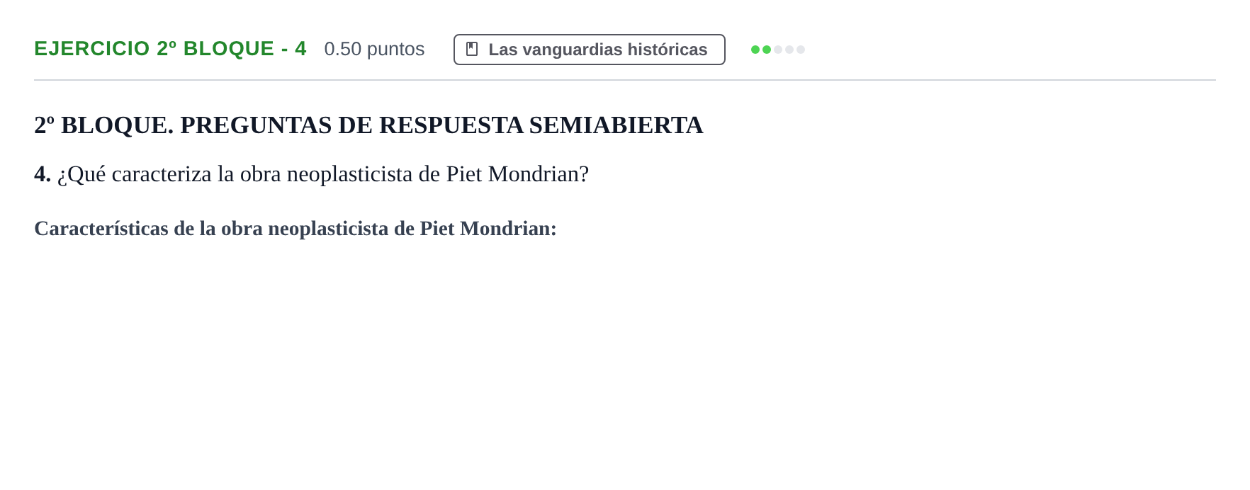 Enunciado: Ejercicio 2º Bloque - 4 · Movimientos Culturales y Artísticos PAU Castilla-La Mancha Ordinaria 2026