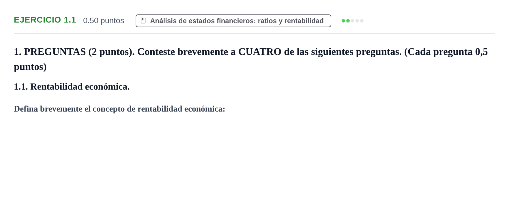 Enunciado: Ejercicio 1.1 · Empresa y Diseño de Modelos de Negocio PAU Castilla-La Mancha Extraordinaria 2025