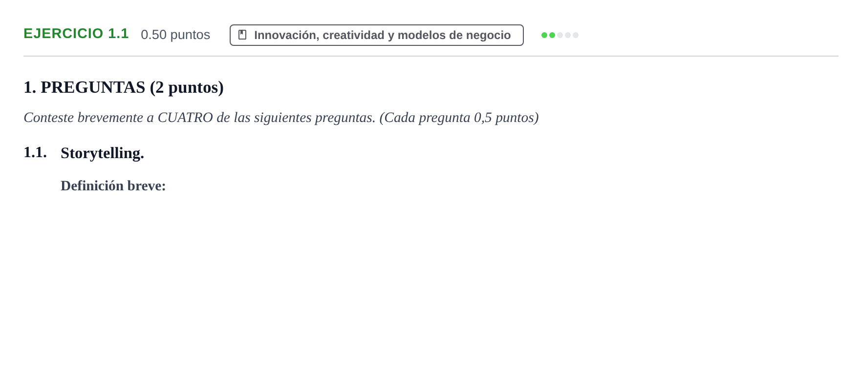Enunciado: Ejercicio 1.1 · Empresa y Diseño de Modelos de Negocio PAU Castilla-La Mancha Ordinaria 2025