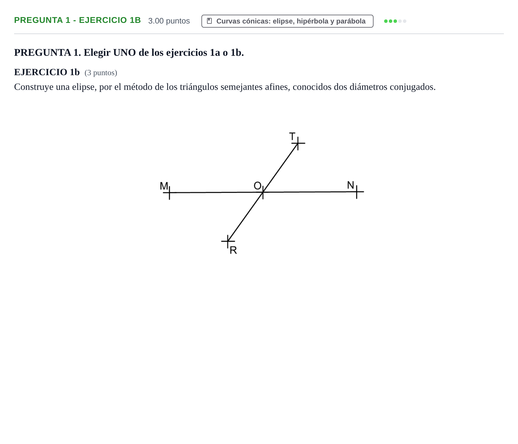 Enunciado: Pregunta 1 - Ejercicio 1b · Dibujo técnico II PAU Castilla-La Mancha Ordinaria 2025