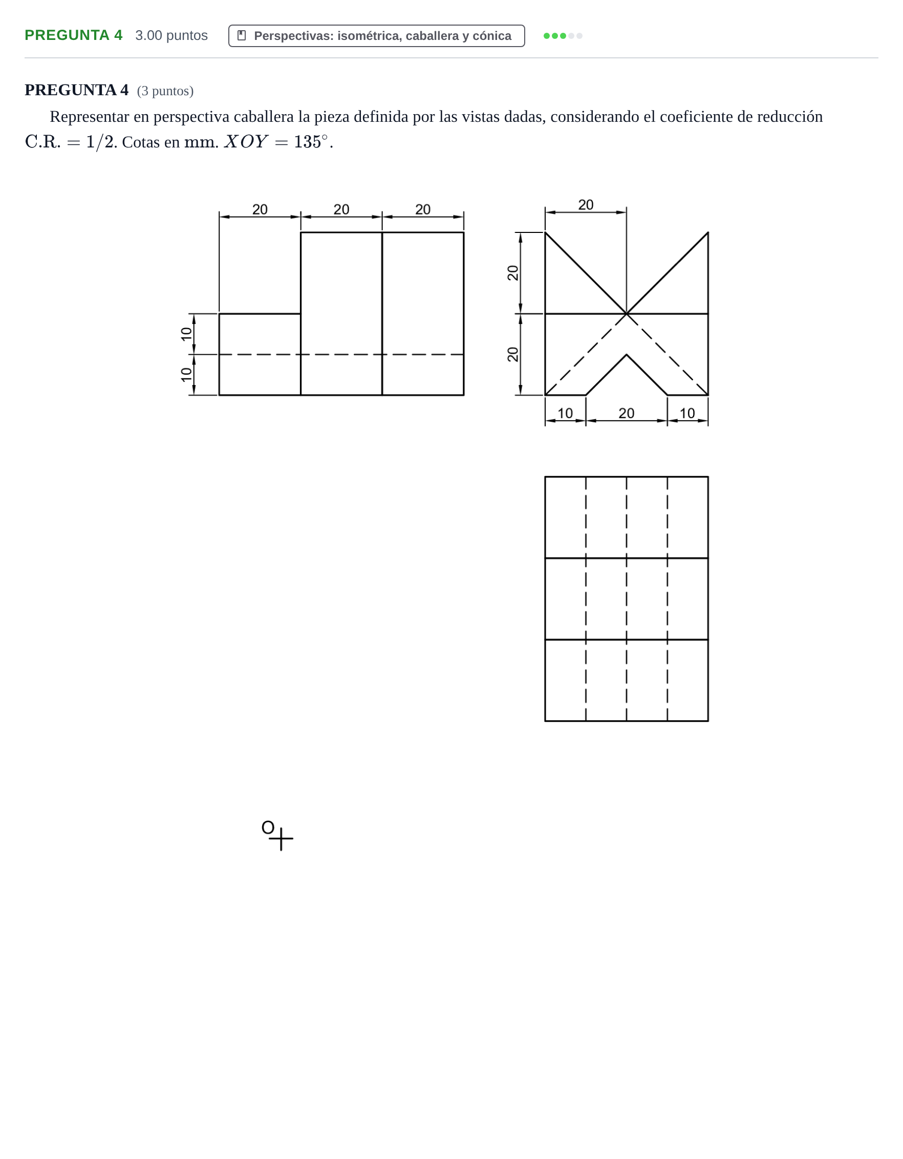 Enunciado: Pregunta 4 · Dibujo técnico II PAU Castilla-La Mancha Ordinaria 2025