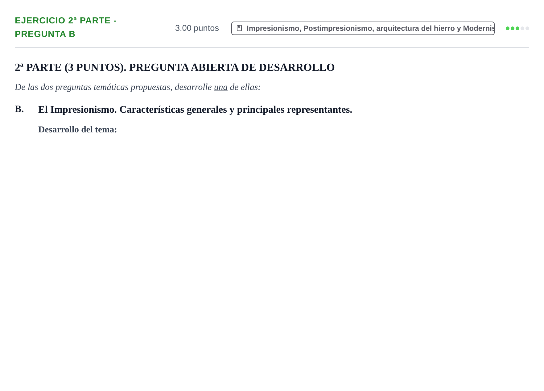 Enunciado: Ejercicio 2ª Parte - Pregunta B · Fundamentos Artísticos PAU Castilla-La Mancha Extraordinaria 2025