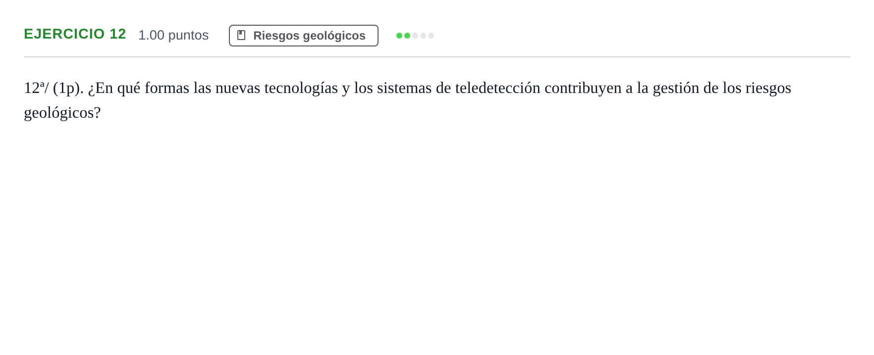 Enunciado: Problema 12 · Geología y Ciencias Ambientales PAU Castilla-La Mancha Extraordinaria 2025