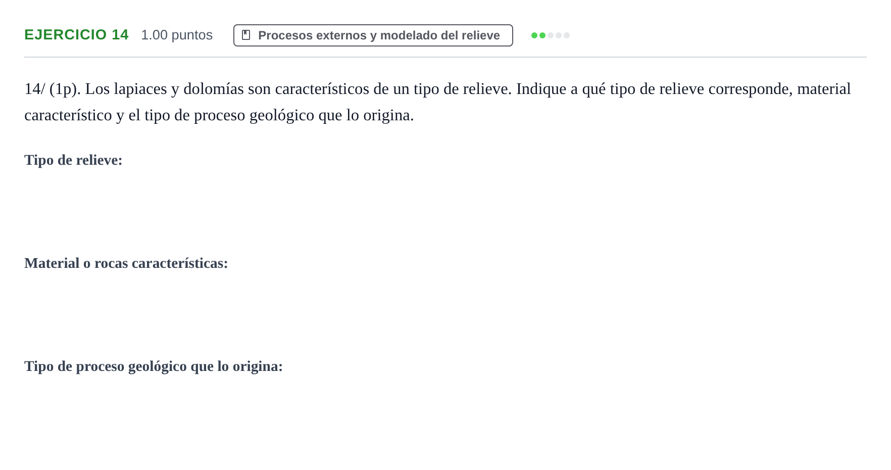 Enunciado: Problema 14 · Geología y Ciencias Ambientales PAU Castilla-La Mancha Extraordinaria 2025
