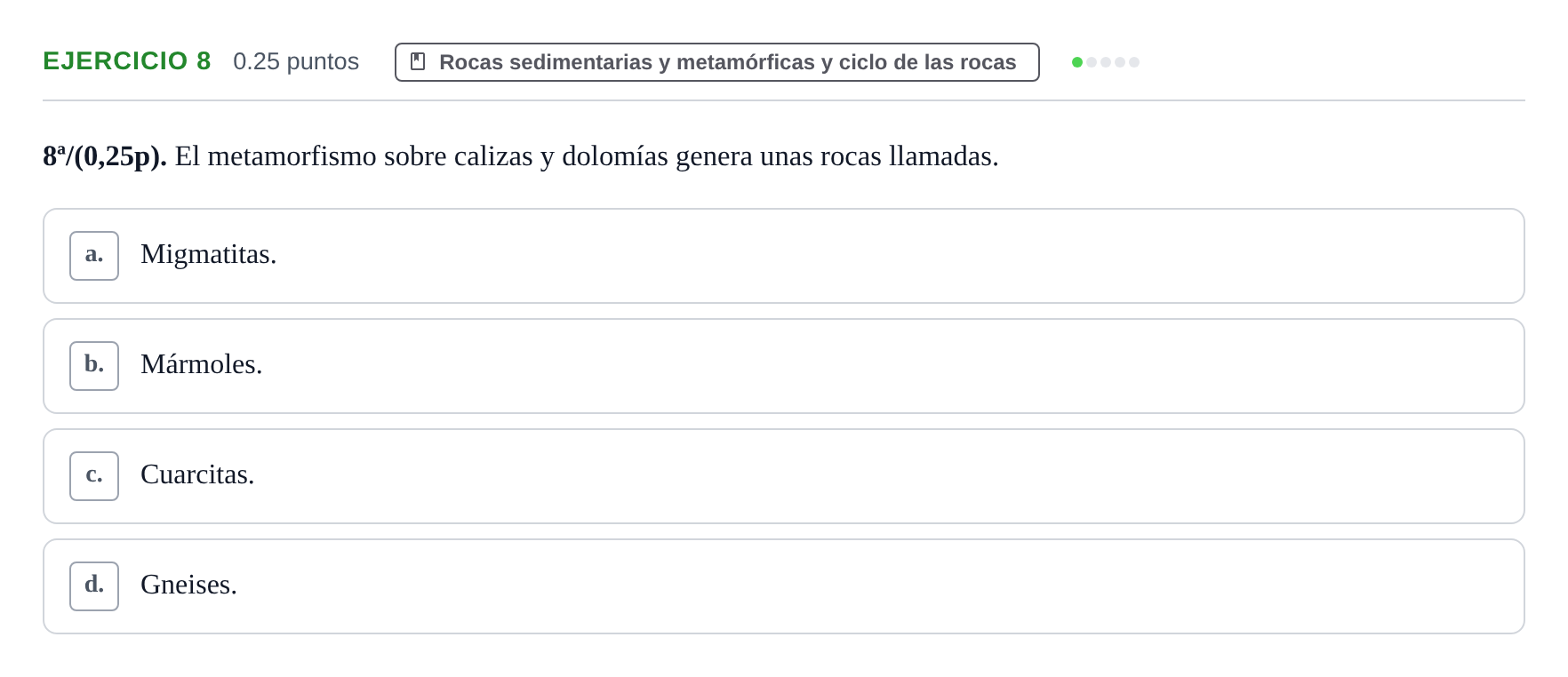 Enunciado: Problema 8 · Geología y Ciencias Ambientales PAU Castilla-La Mancha Extraordinaria 2025