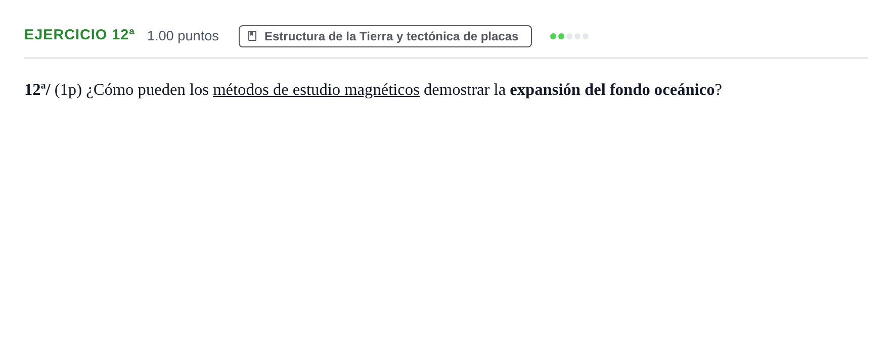 Enunciado: Ejercicio 12ª · Geología y Ciencias Ambientales PAU Castilla-La Mancha Ordinaria 2025