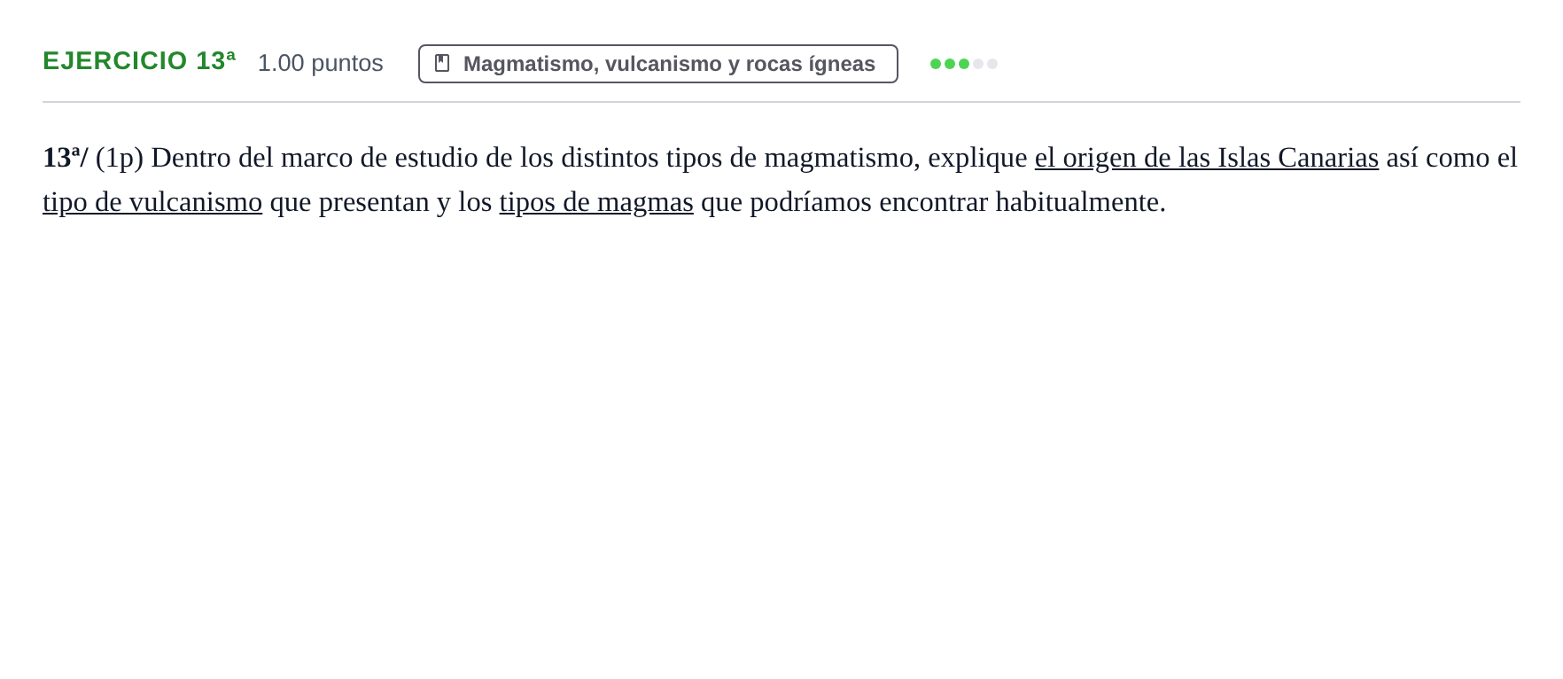 Enunciado: Ejercicio 13ª · Geología y Ciencias Ambientales PAU Castilla-La Mancha Ordinaria 2025