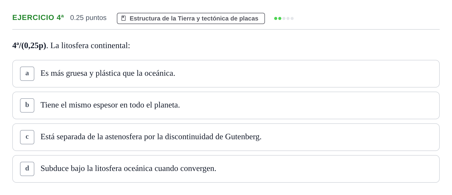 Enunciado: Ejercicio 4ª · Geología y Ciencias Ambientales PAU Castilla-La Mancha Ordinaria 2025