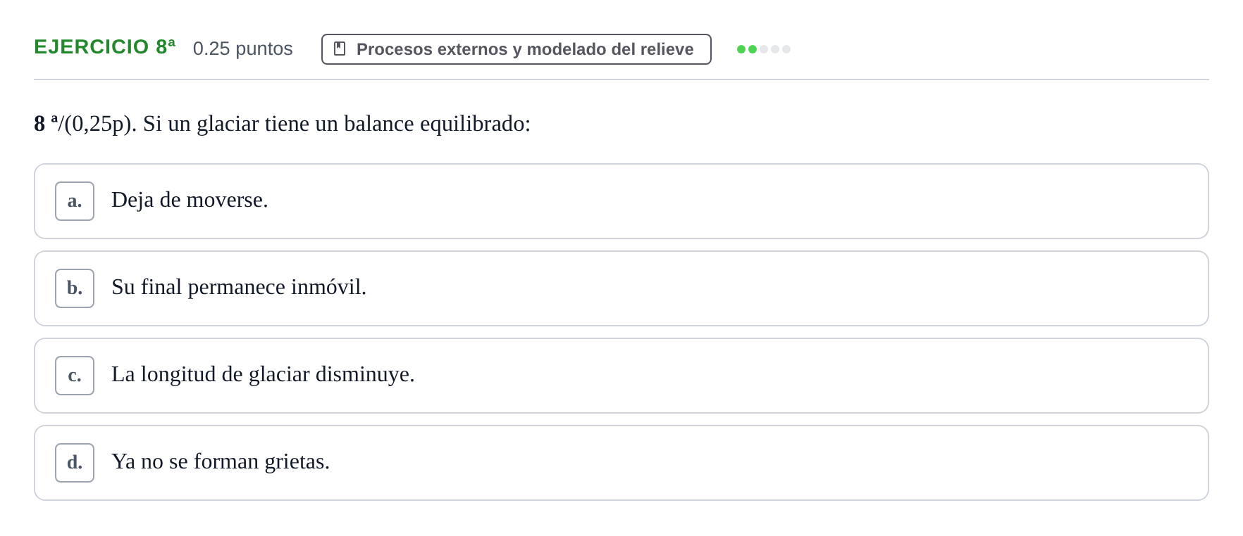Enunciado: Ejercicio 8ª · Geología y Ciencias Ambientales PAU Castilla-La Mancha Ordinaria 2025
