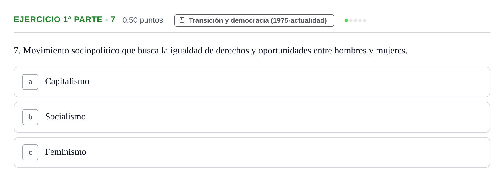 Enunciado: Ejercicio 1ª Parte - 7 · Historia de España PAU Castilla-La Mancha Extraordinaria 2025