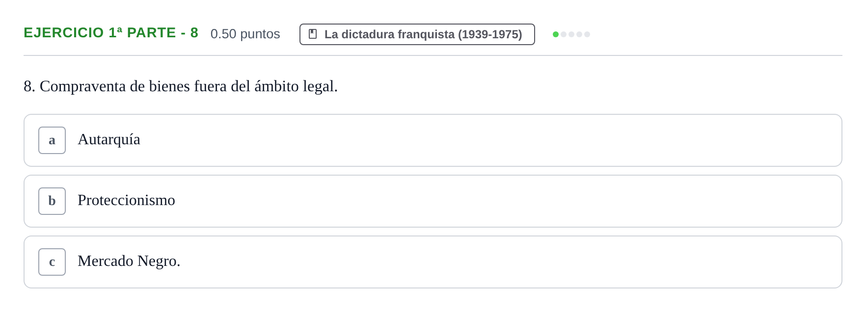 Enunciado: Ejercicio 1ª Parte - 8 · Historia de España PAU Castilla-La Mancha Extraordinaria 2025