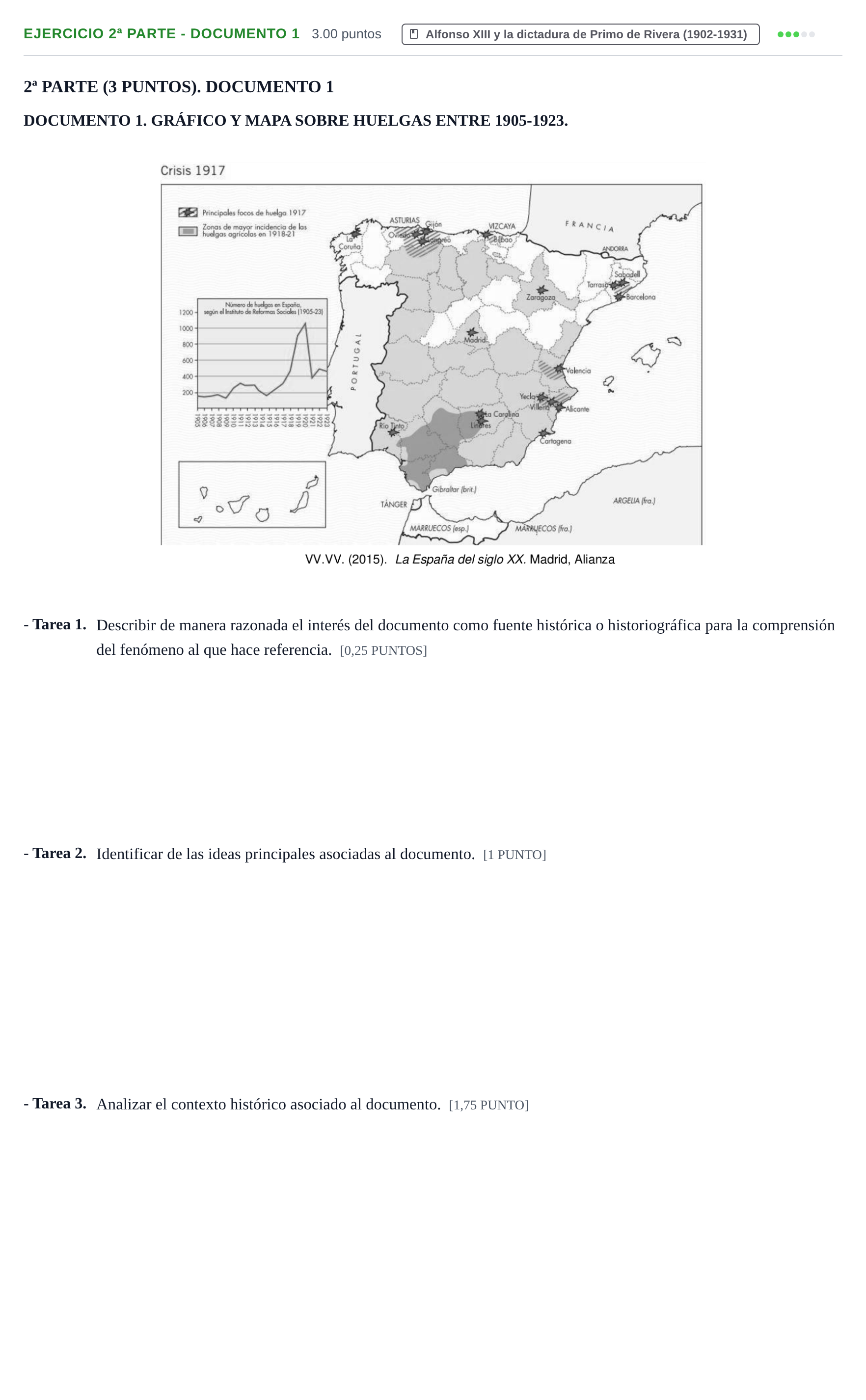 Enunciado: Ejercicio 2ª Parte - Documento 1 · Historia de España PAU Castilla-La Mancha Extraordinaria 2025
